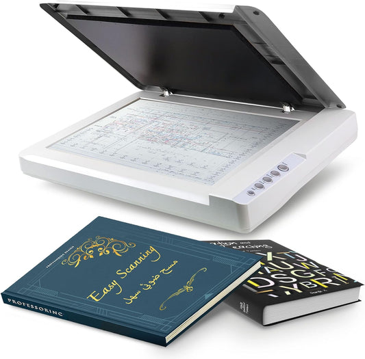 Plustek OS1180 - Flat Scanner for Graphics and Documents in A3 Format, Design Suitable for Libraries, Schools or Small Offices - Scanning A3 Documents in Approximately 9 Seconds