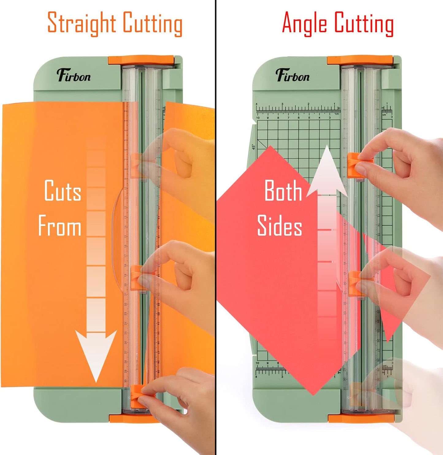 Firbon A4 Paper Cutter 12 Inch Titanium Straight Paper Trimmer with Side Ruler for Scrapbooking Craft, Paper, Coupon, Label, Cardstock (Morandi)