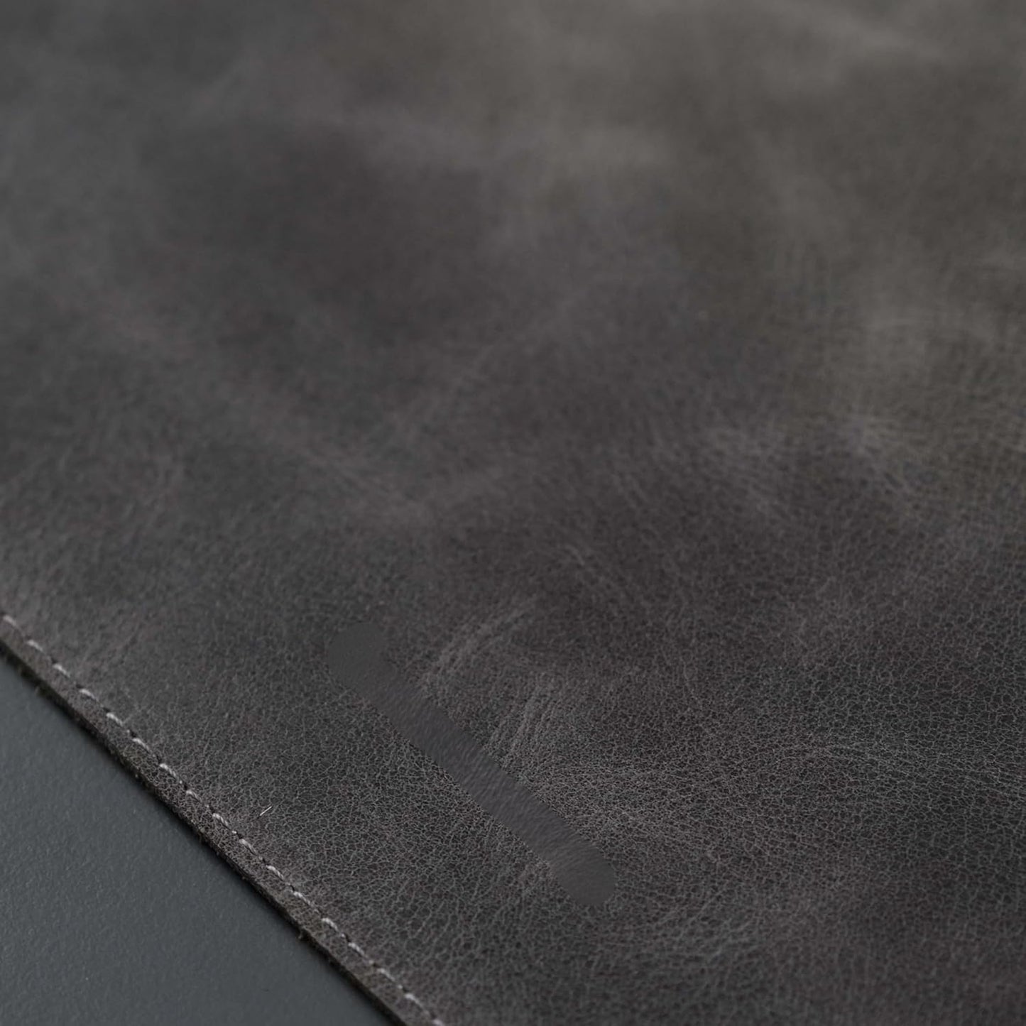 Jersey Genuine Calfskin Leather Desk Pad, Office Desk Mat with Non-Slip Bottom, Smooth Surface for Mouse & Keyboard, Desk Protector (14.6x31.5 inches) (Gray)