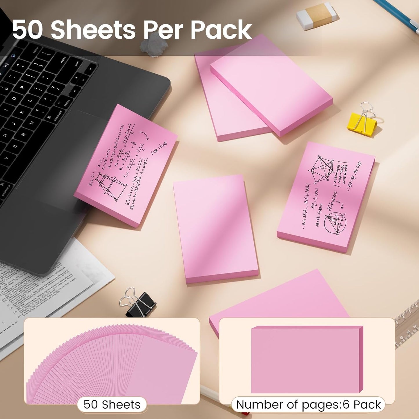 Index Cards 3x5 Inch, 300sheets, Flash Cards, Blank Pink Note Cards Paper For Studying, Schools Supplies, College, Office And Home Organization, Note Taking Supplies