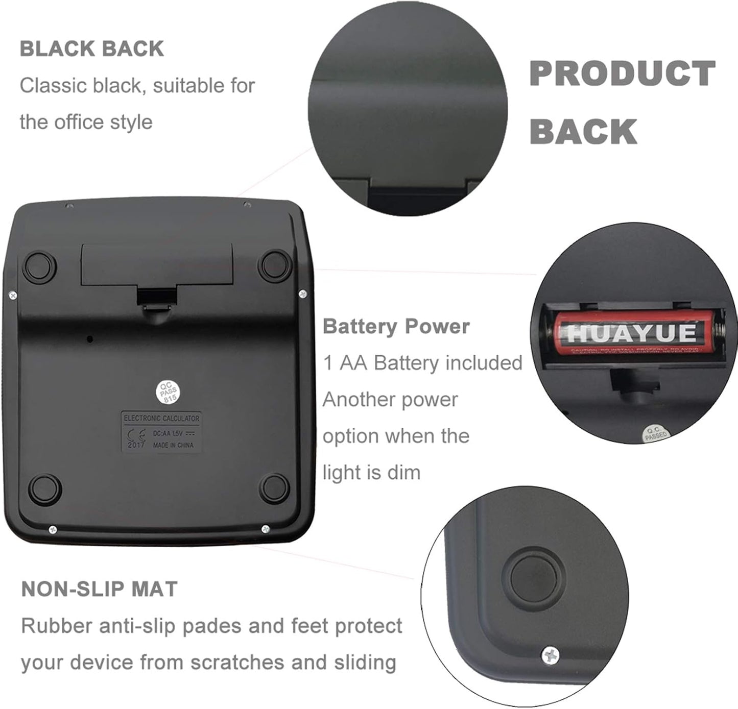 Calculators, BESTWYA 12-Digit Dual Power Handheld Desktop Calculator with Large LCD Display Big Sensitive Button (Black, Pack of 10)