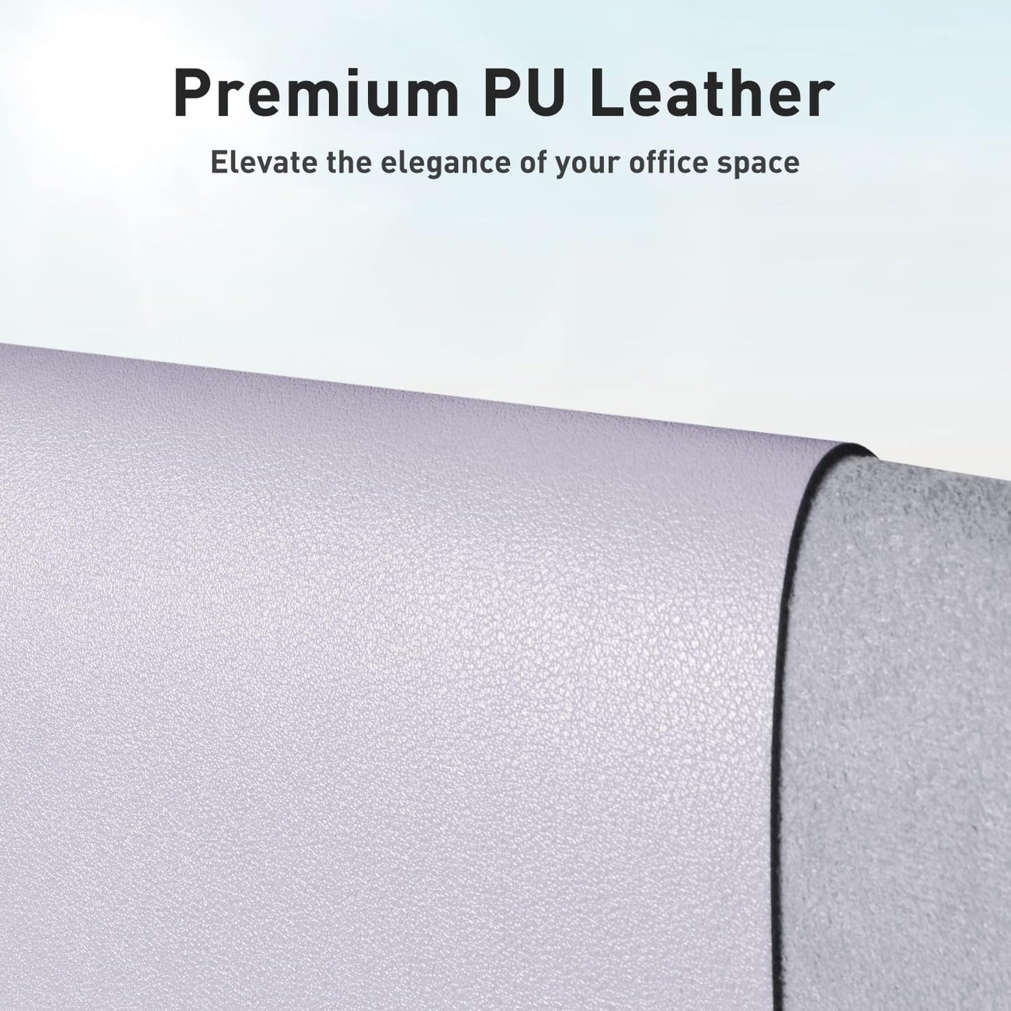 Aothia Large PU Leather Desk Pad Protector – Non-Slip Mouse Pad & Writing Mat for Office/Home, Waterproof, Easy to Clean (48" x 17", Soft Lavender)