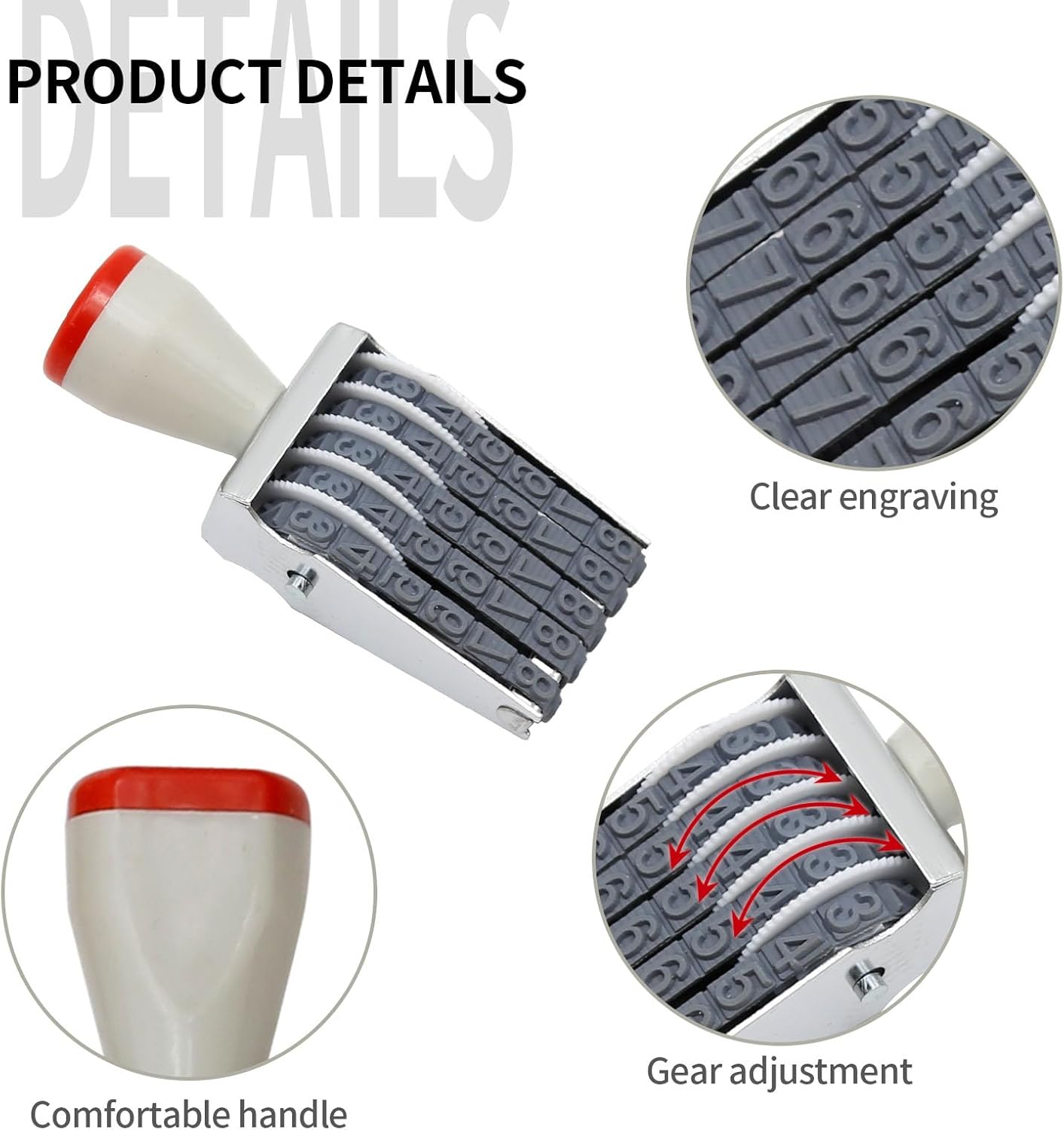 5 Digit Number Stamp,Adjustable Digit Rubber Changeable Number Stamp Numerical Stamp Multi- Functional Creative Price Tag Rotating Number Symbol Business Stamp