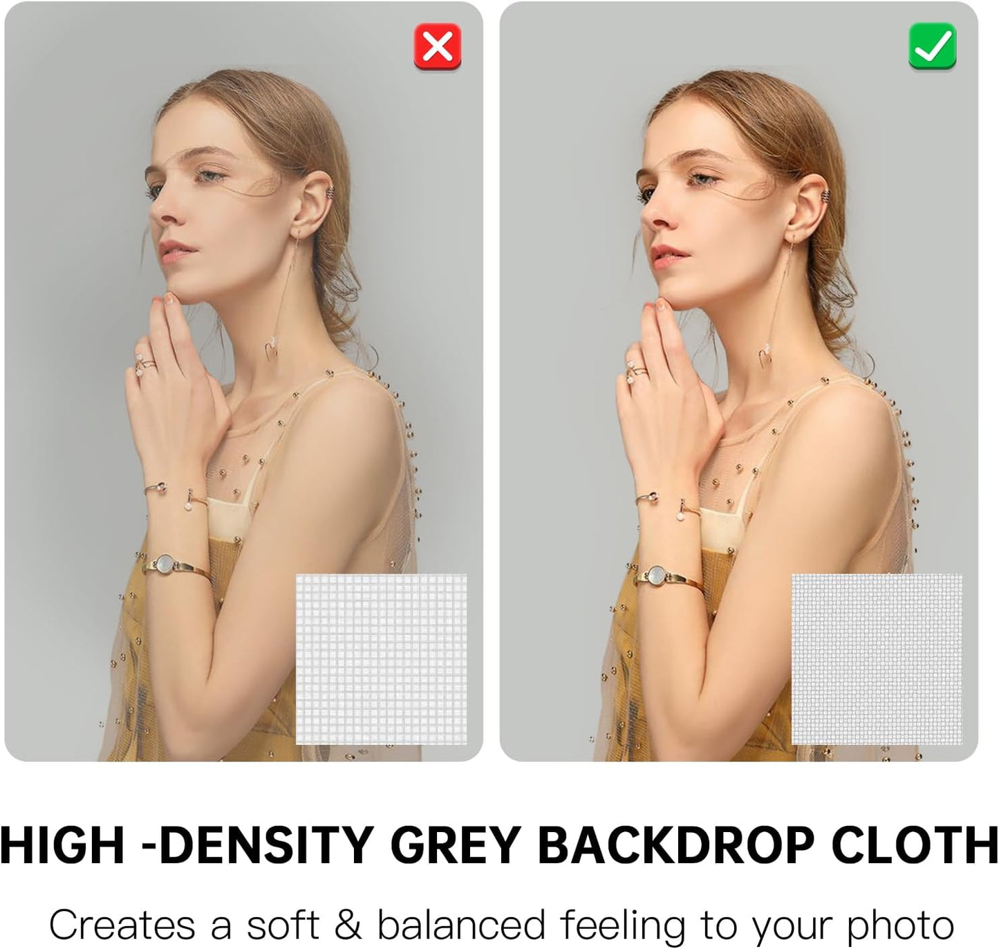 BEIYANG Light Grey 10 x 20 Ft Large Screen Backdrop Cloth for Photography, Non-Reflective Gray Photo Background Screen for Portrait Product Photo Studio Shooting Props, Background Decoration Cloth