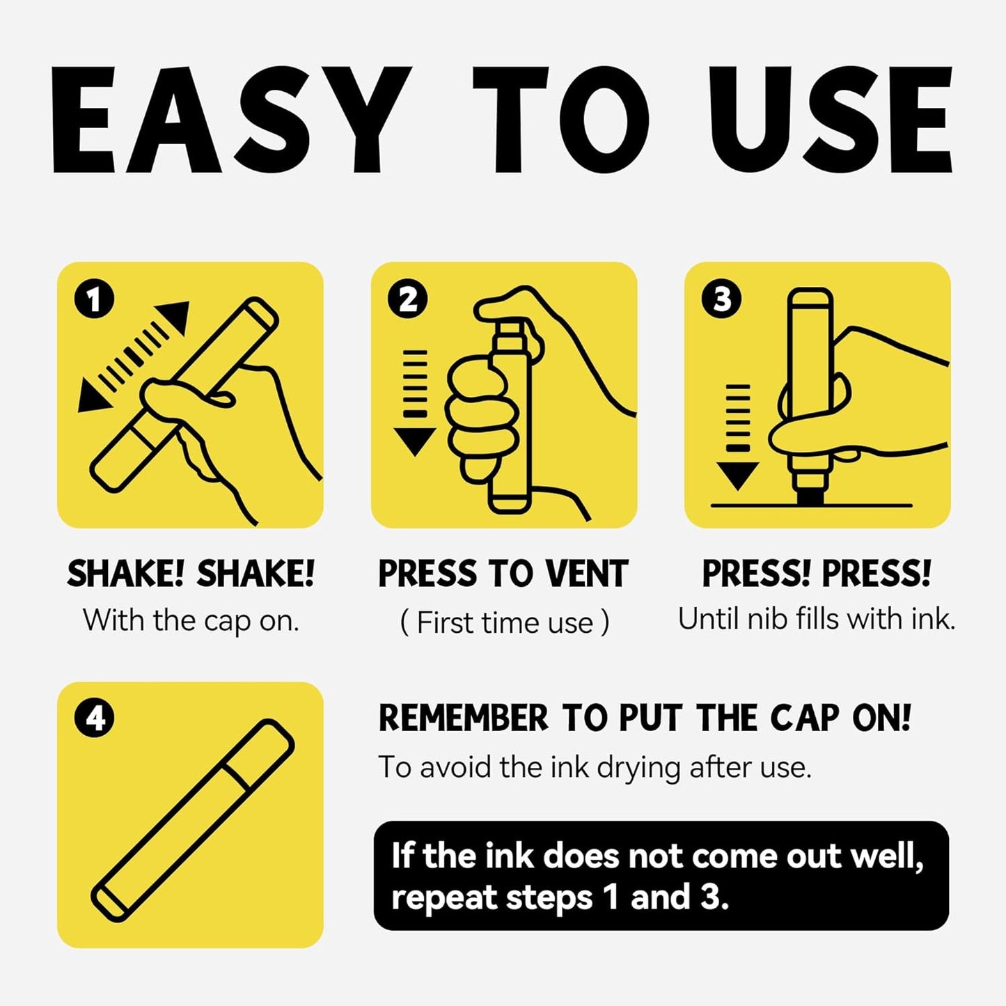 3 Jumbo Permanent Markers Red, 15mm Thick Wide Tip, Large Acrylic Paint Markers for Rock Painting, Poster, Graffiti, Stone, Ceramic, Glass, Wood, Canvas