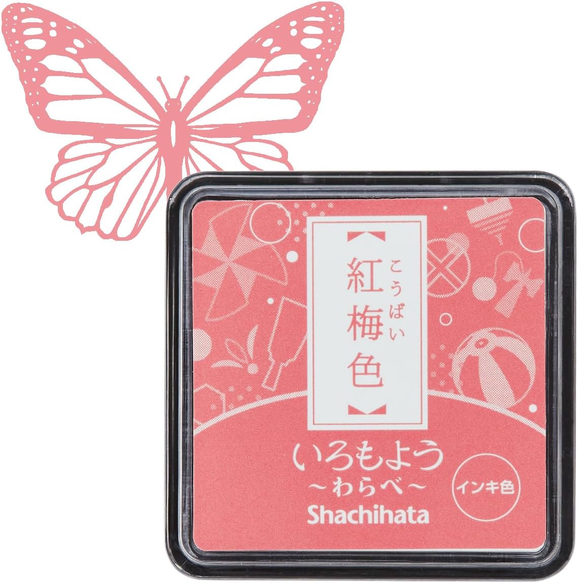 IROMOYO WARABE Stamp PAD, Small Traditional Japanese Ink Colour, Oil-Based Ink pad - Light Pale Pink