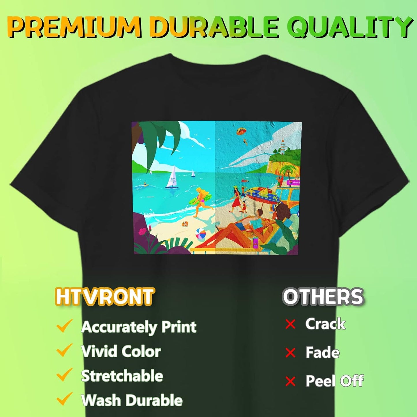 HTVRONT Iron on Transfer Paper for Dark T Shirts -50 Sheets 8.5x11" Heat Transfer Paper for Inkjet & Laser Printer, Stretchable & Durable Printable Heat Transfer Vinyl, Easy to Use