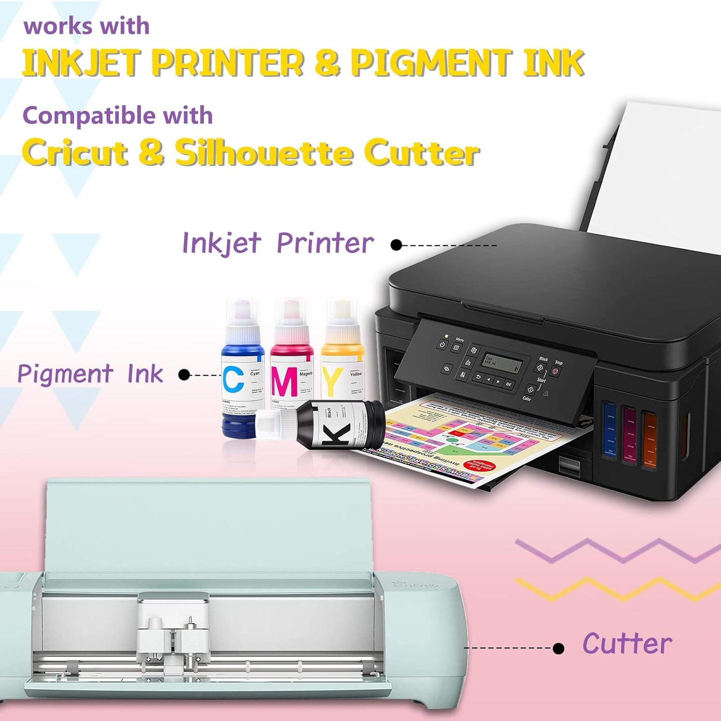 HTVRONT Heat Transfer Paper for Light T Shirts -100 Sheets 8.5x11" Iron on Transfer Paper for Inkjet Printer, Stretchable & Durable Printable Heat Transfer Vinyl, Easy to Use