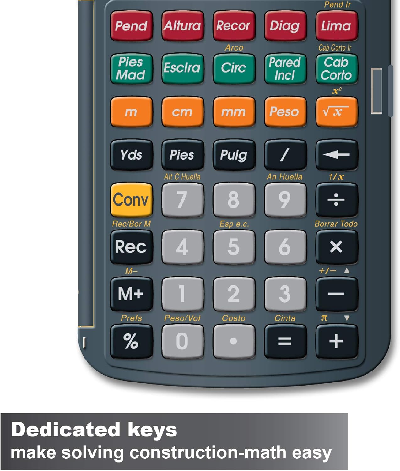 Calculated Industries 4054 Construction Master 5 en Espanol Construction Feet-Inch-Fraction Calculator for Carpenters [Calculadora de construcción con pies, pulgadas y fracciones para carpinteros]