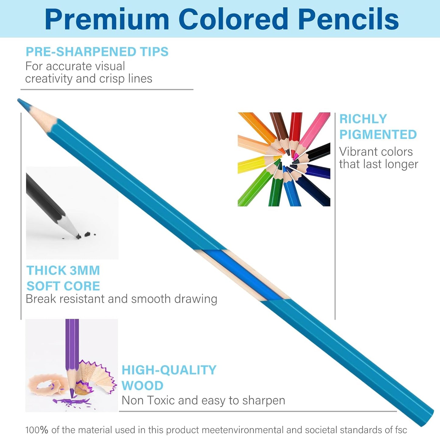 Jumlys 48 Pack Colored Pencils Set, Pre-sharpened Coloring Pencils for Kids Beginners, Colored Pencils for Adult Coloring Books, Ideal Art Supplies for Sketching, Coloring & Painting