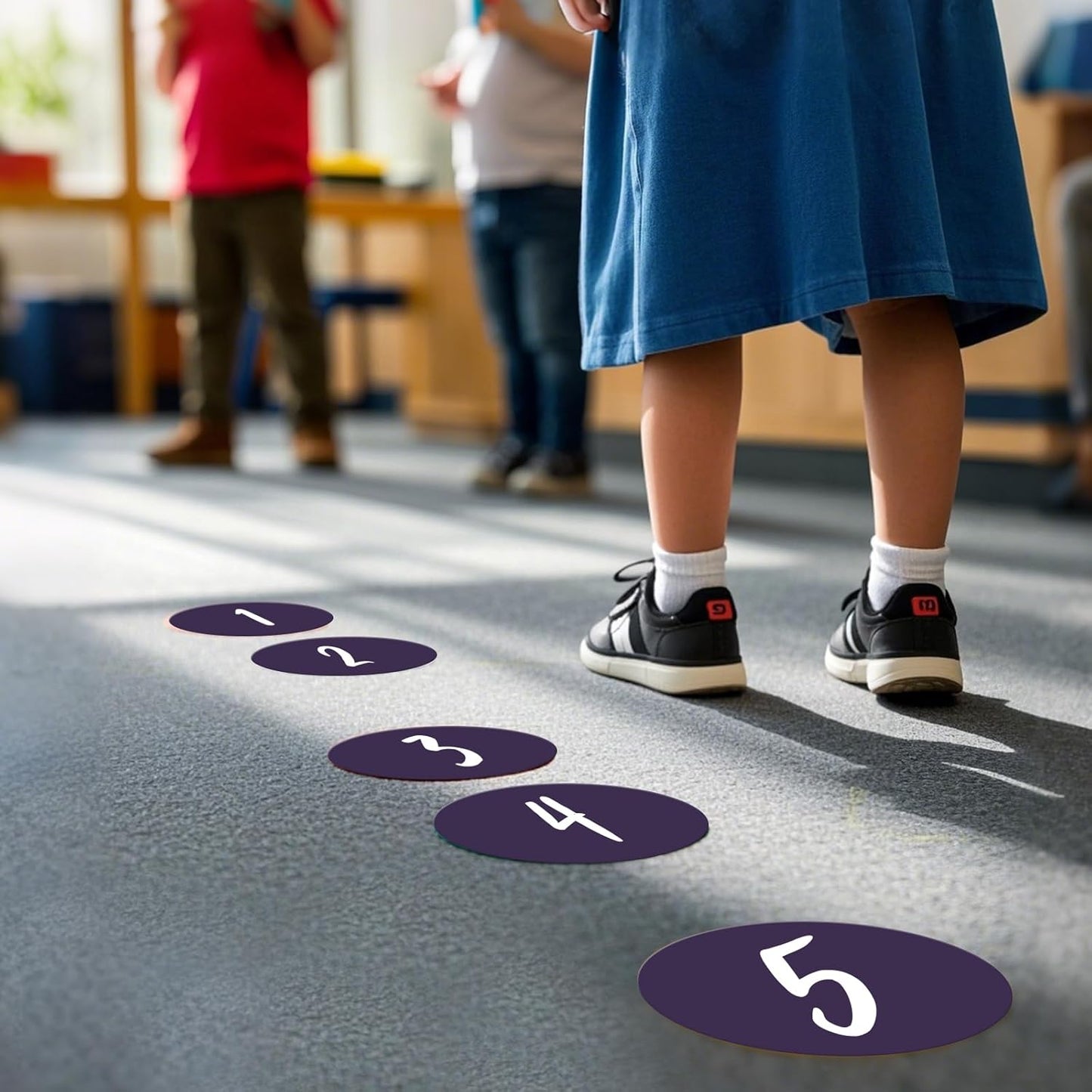 300 PCS Round Stickers 4 Inch Purple Vinyl Circle Floor Dots Sticker Removable Self-Adhesive Colored Large Label Roll for Marking Inventory Organizing Classroom Line Up Spots