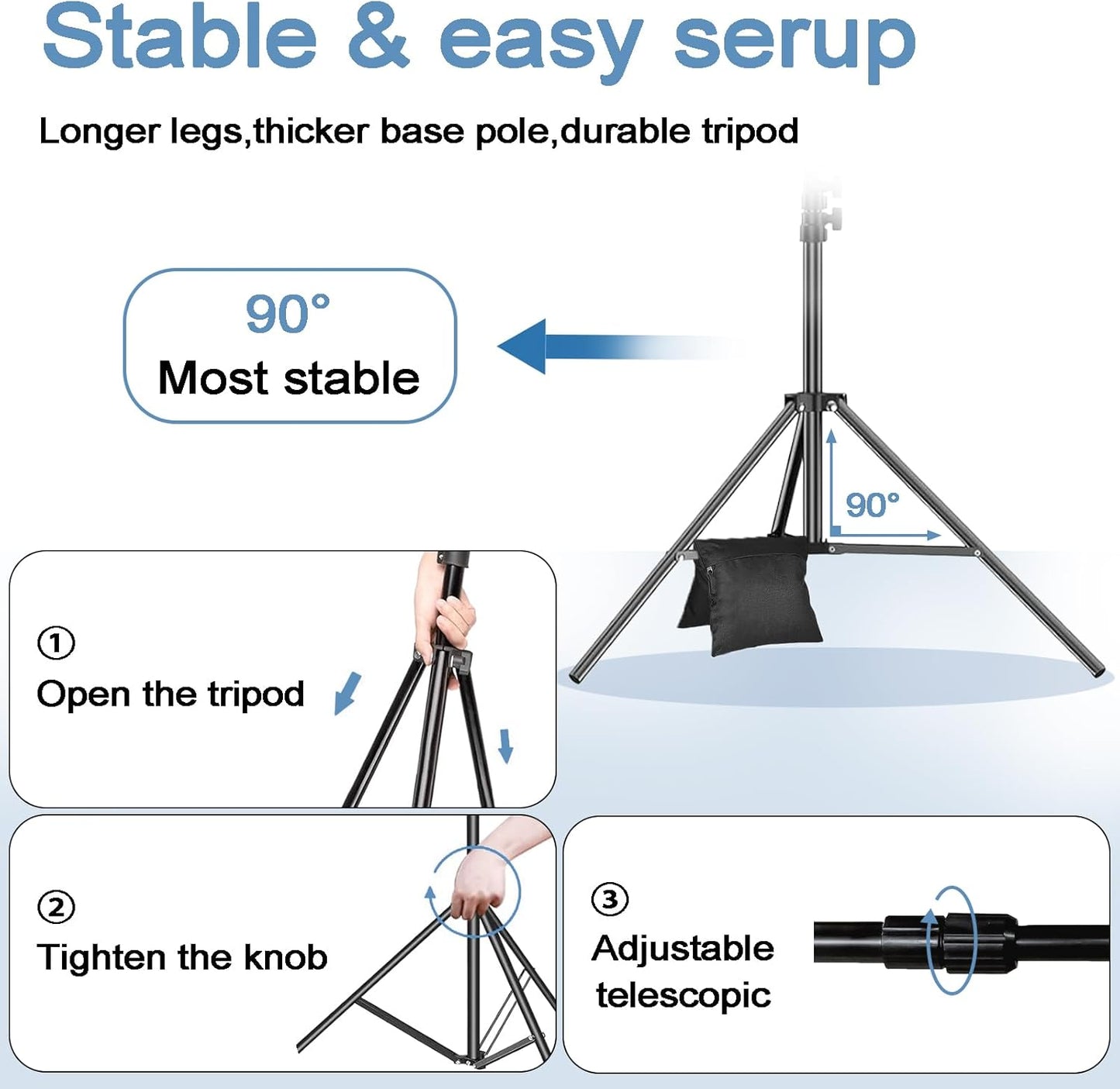 Backdrop Stand, 8.5x10ft Photo Studio Backdrop Support System,Adjustable Backdrops Stand for Parties, Photography, Photo Booth, Projector Screen, Movie Screen, Portraits, Streaming