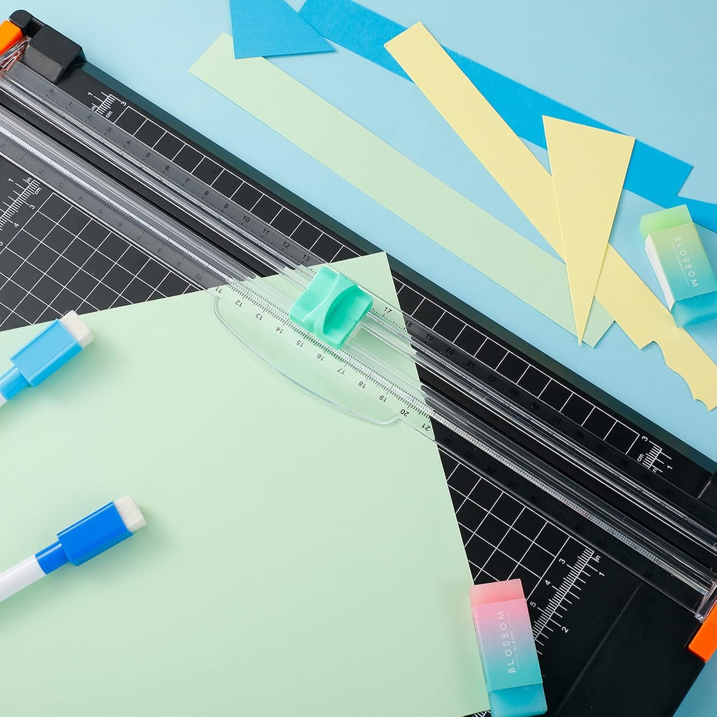 Mudder 10 Pieces Paper Cutter Replacement Blade Cutting Replacement Blades Refill for A4 Black and White Paper Trimmer(Mint Green)