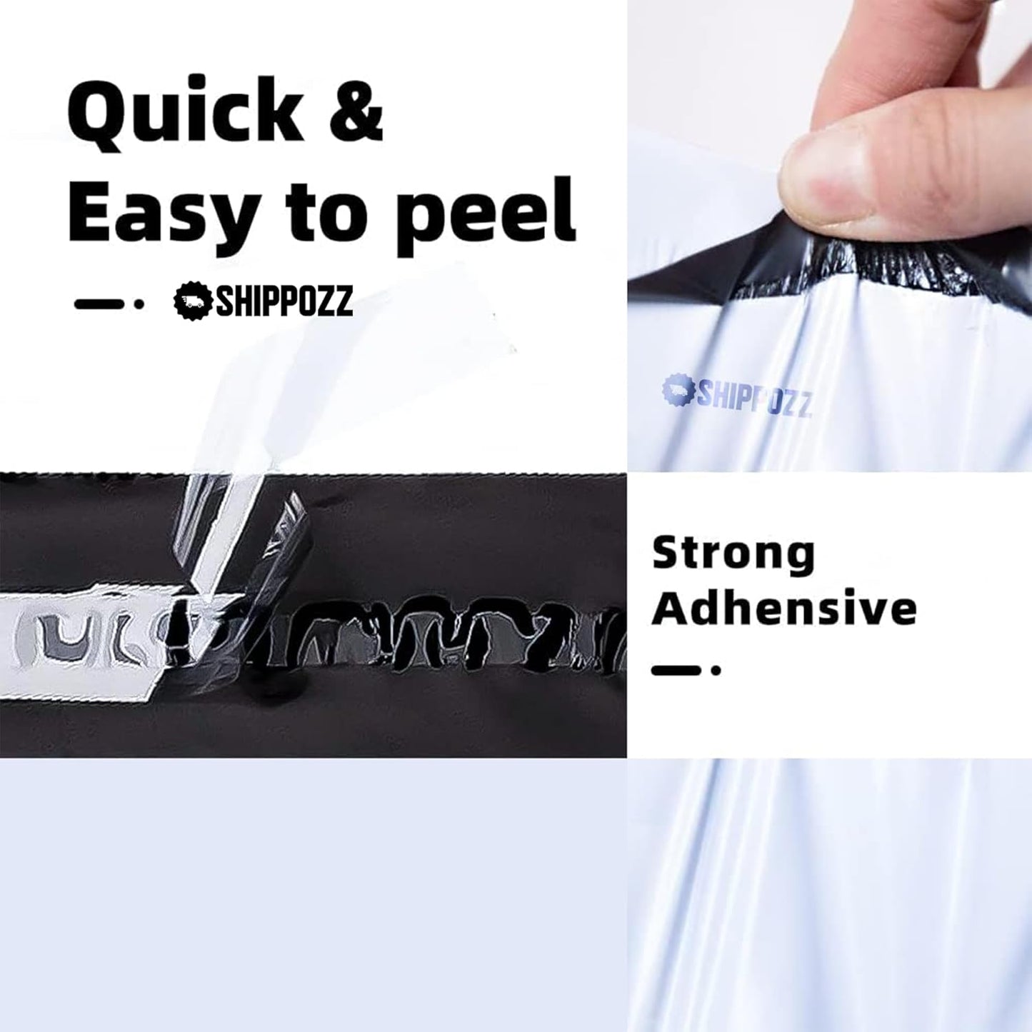 12 x 15.5 1000pcs Shippozz Poly Mailers – Durable Shipping Envelopes with Strong Adhesive Seal, Waterproof and Tear-Resistant Design – Ideal for Clothing, Books, and Accessories