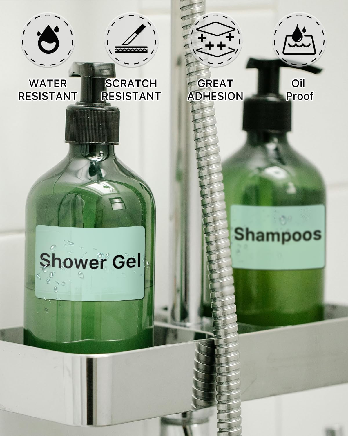 iEager 3" x 2" Thermal Labels, Rectangle Thermal Printer Stickers, Self-Adhesive Durable Sticker with Perforation Line, 500 Labels/Roll, Green