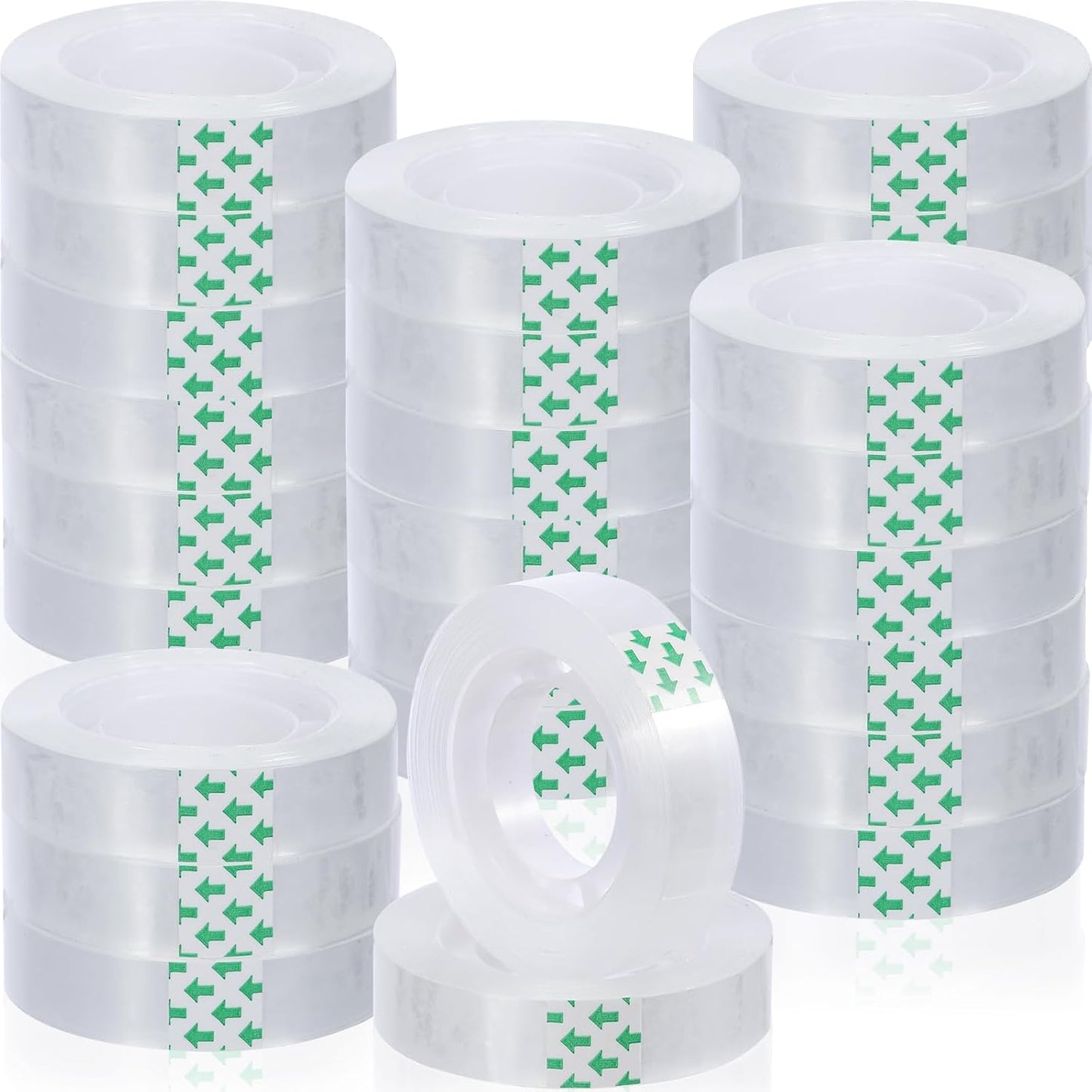 Jetec 24 Rolls Clear Tape Bulk Transparent Invisible Tape Refills 1/2 x 1260 Inches Glossy for Gift Wrapping Dispenser Office School Home Use Gift Wrap Desk Supplies