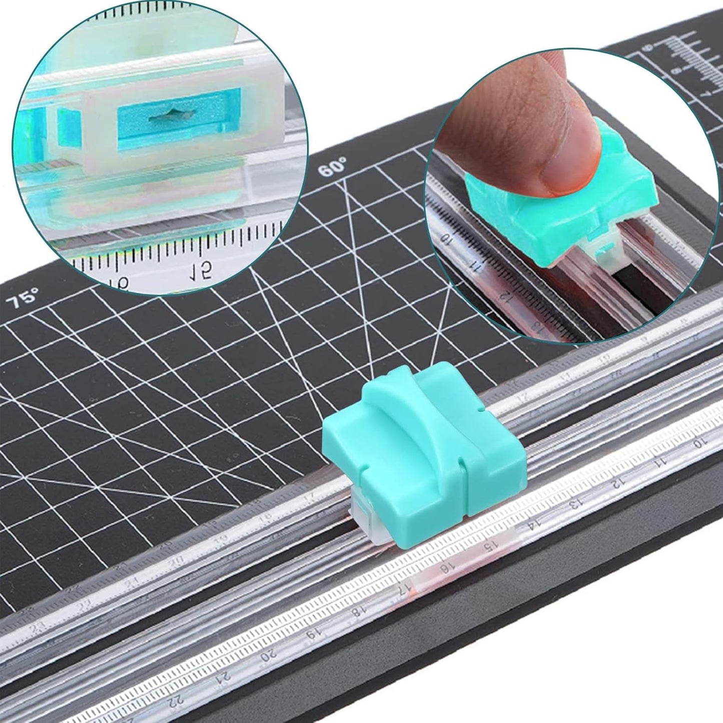 Honoson 6 Pieces Paper Cutter Replacement Blades Paper Trimmer Blades Refill Craft Cutting Replacement Blades for A4 Cutter(Green)