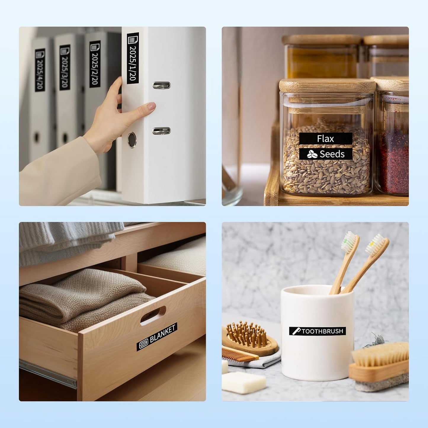 Airmall Label Maker Tape Black Replacement for Brother Ptouch Tape 12mm 0.47 White on Black Tze-335 Tze335 TZe TZ 12mm 0.47 Laminated for Brother PT-D210 PT-D220 PT-H110 PT-D400 PT-D600, 4-Pack