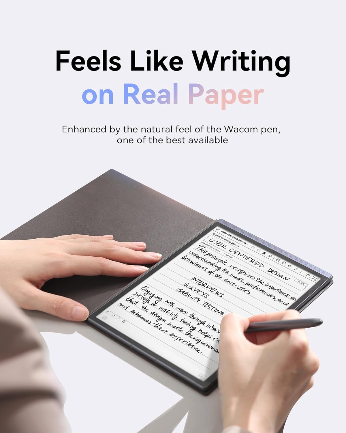 AINOTE Air 2 Bundle with Black Folio – 8.2'' Digital Writing Tablet with Pen, Smart Voice-to-Text Notes, Multilingual Transcription, ChatGPT Integration