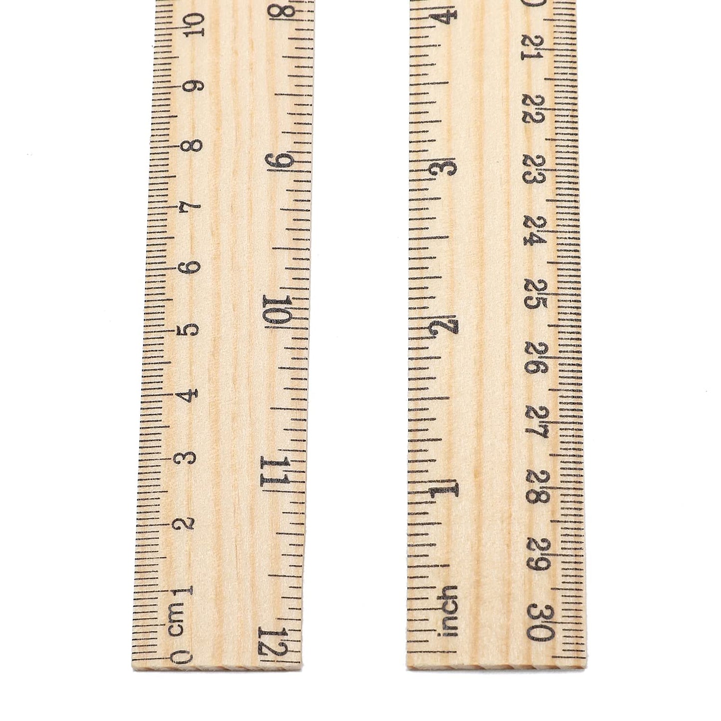10 Pack Wooden Ruler 12 Inch Rulers Bulk Wood Measuring Ruler Office Ruler 2 Scale