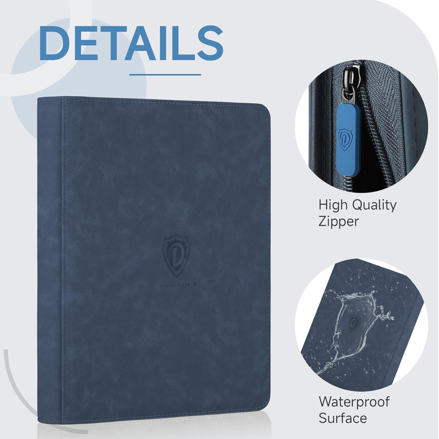 9 Pocket Card Binder,360 Pockets Trading Card Binder,Double Sided Pocket Collection Binder,Card Folder for MTG,TCG,Game Cards,Sport Cards,Navy Blue