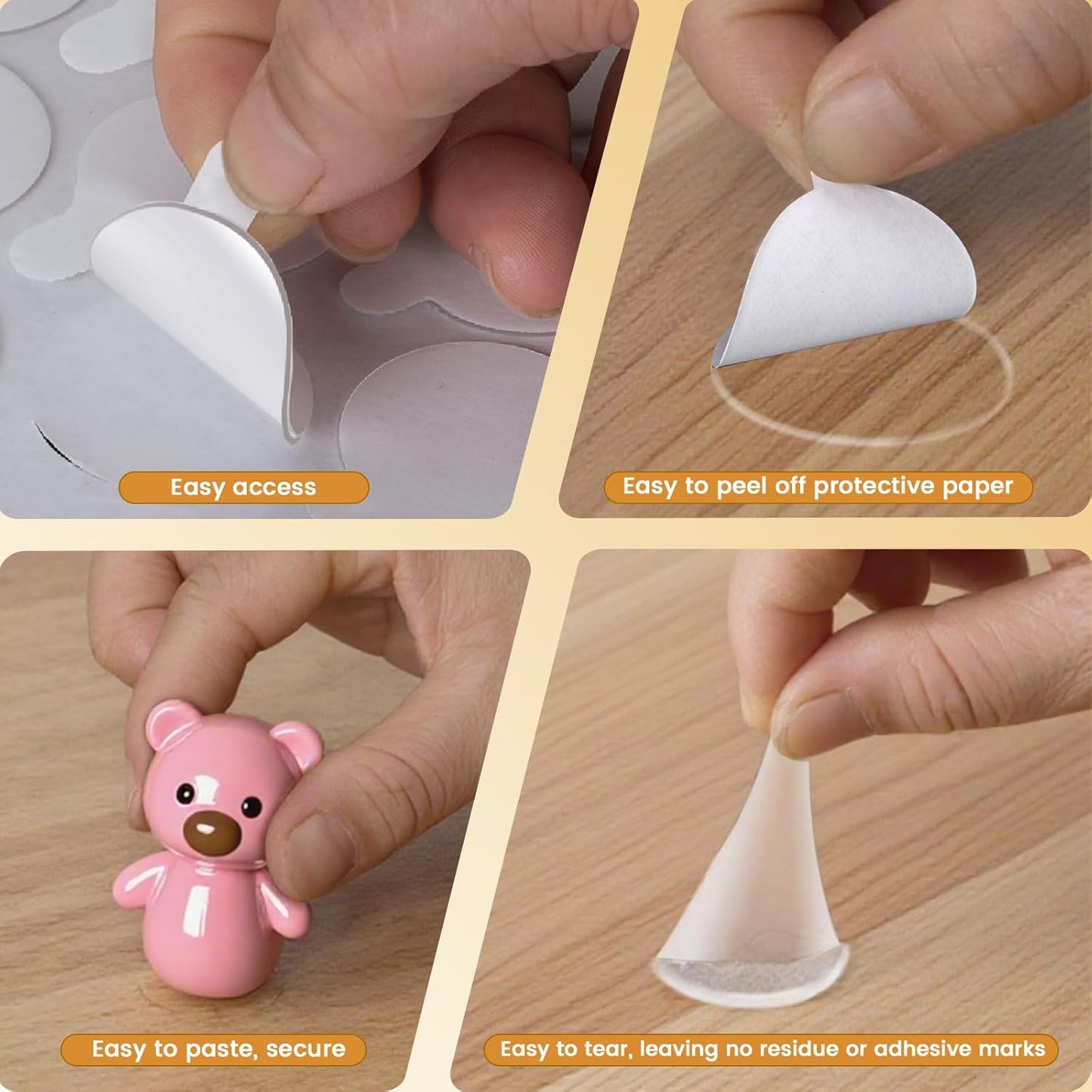 300Pcs Double Sided Adhesive Dots, Removable Clear Dots Sticky Tack, Waterproof No Trace Dots Adhesive Putty for Wall Hanging Crafts, Balloons Party Decorations Poster Picture Festival Decoration 10mm