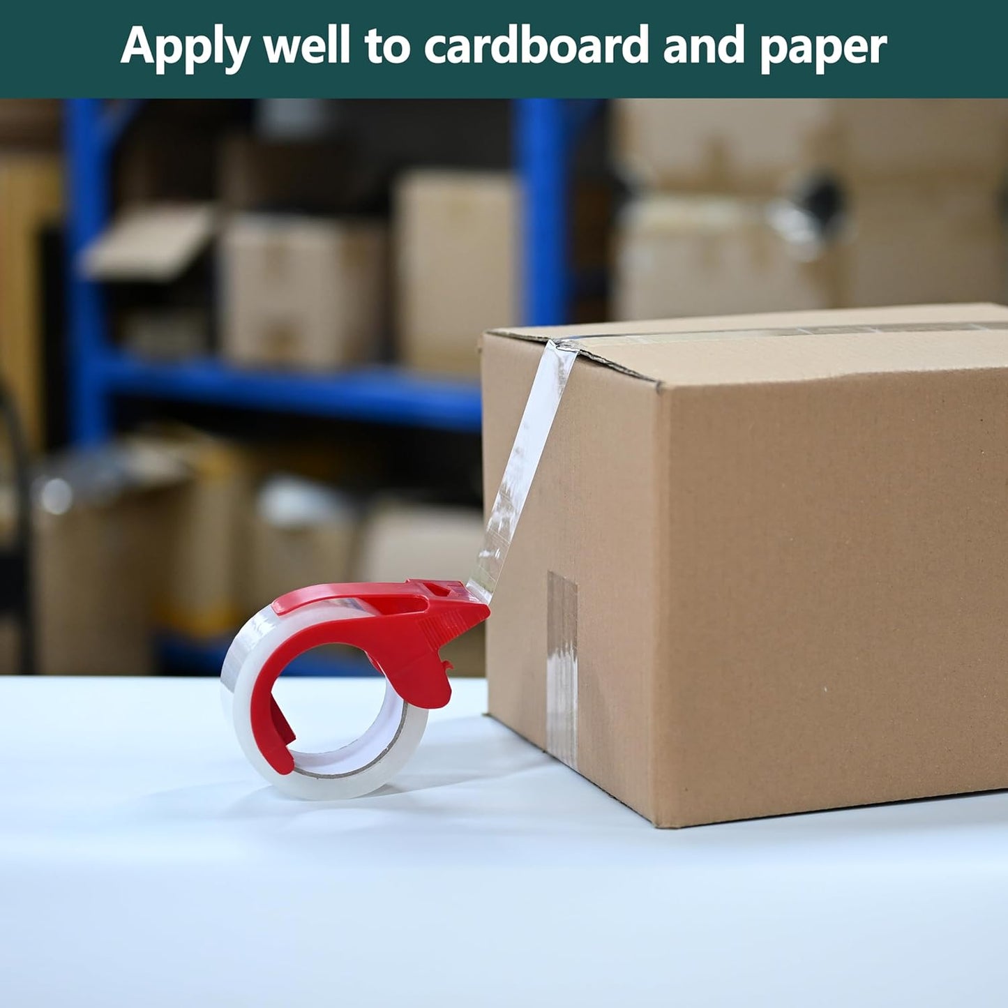 AUSTARK Clear Packing Tape, 2.7 mil, 1.88 inch x 60 Yards Per Roll, 6 Rolls Shipping Tape with Dispenser for Packaging Sealing Moving