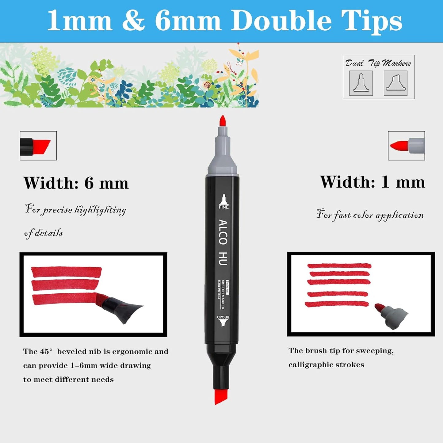 Alcohol Markers Set,120P Alcohol Markers Brush Dual Tip Sketch Marker for Painting, Art Supply Permanent Coloring stuff Marker for Kids,School