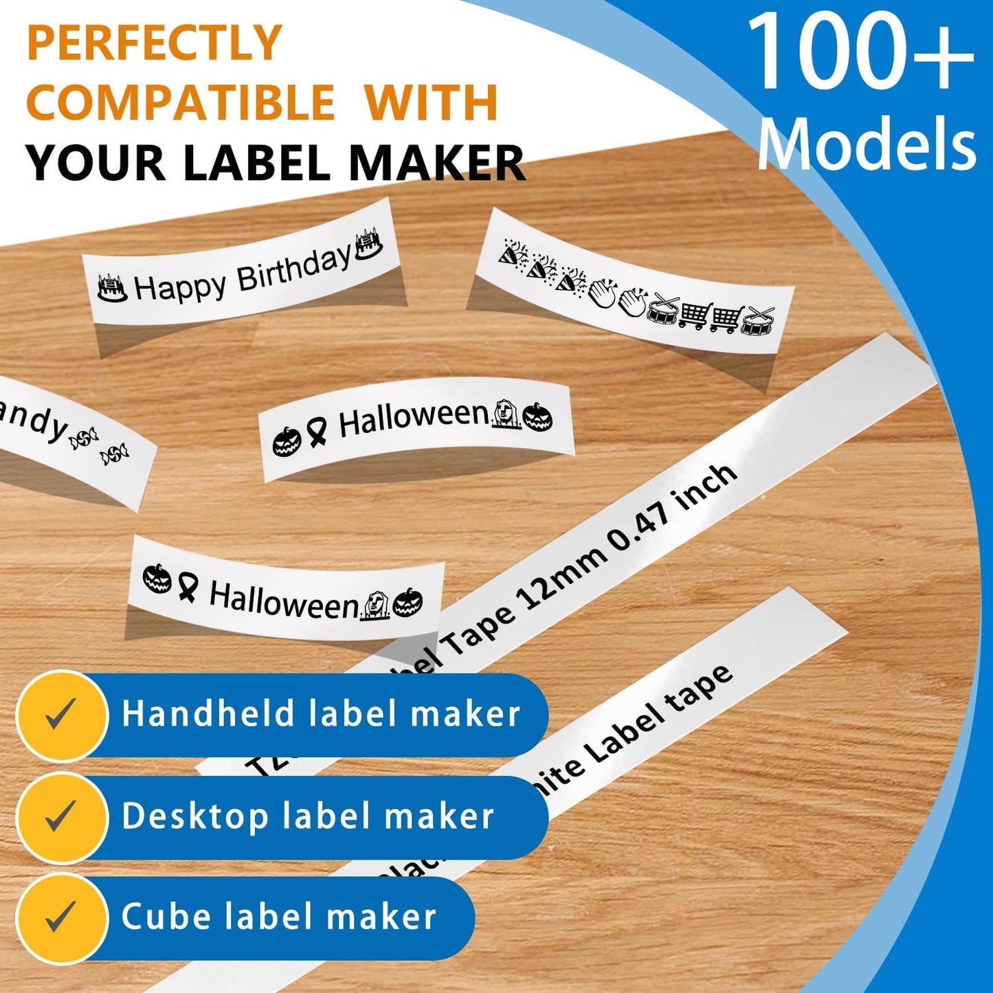 20PK Compatible with Brother Label Maker TZe-231 TZe Tz Tape 12mm 0.47 Laminated White P Touch Label Tape, Compatible wit