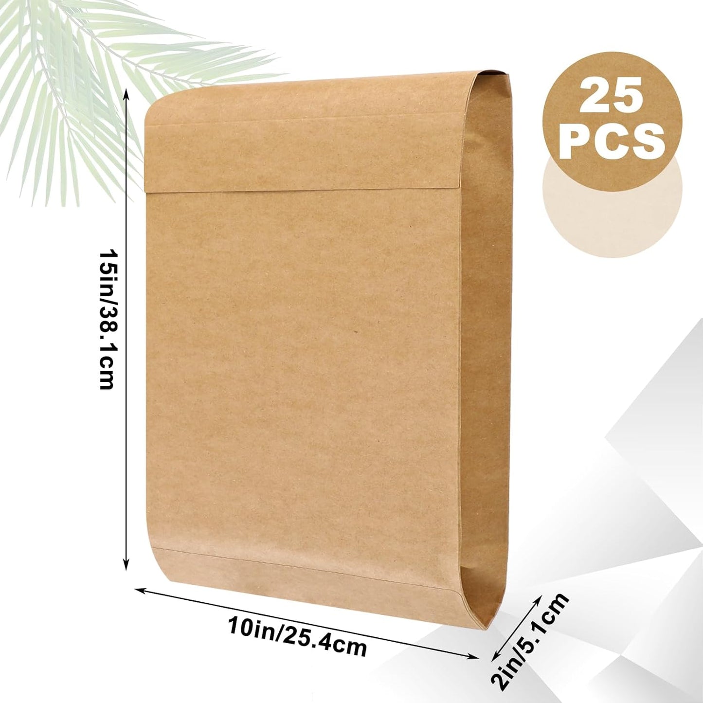 25 Pcs Catalog Envelopes Large Kraft Envelopes 10 x 15 Inches Large Mailing for Office Home Documents Magazines Photos Storage Organizing(Brown Kraft)