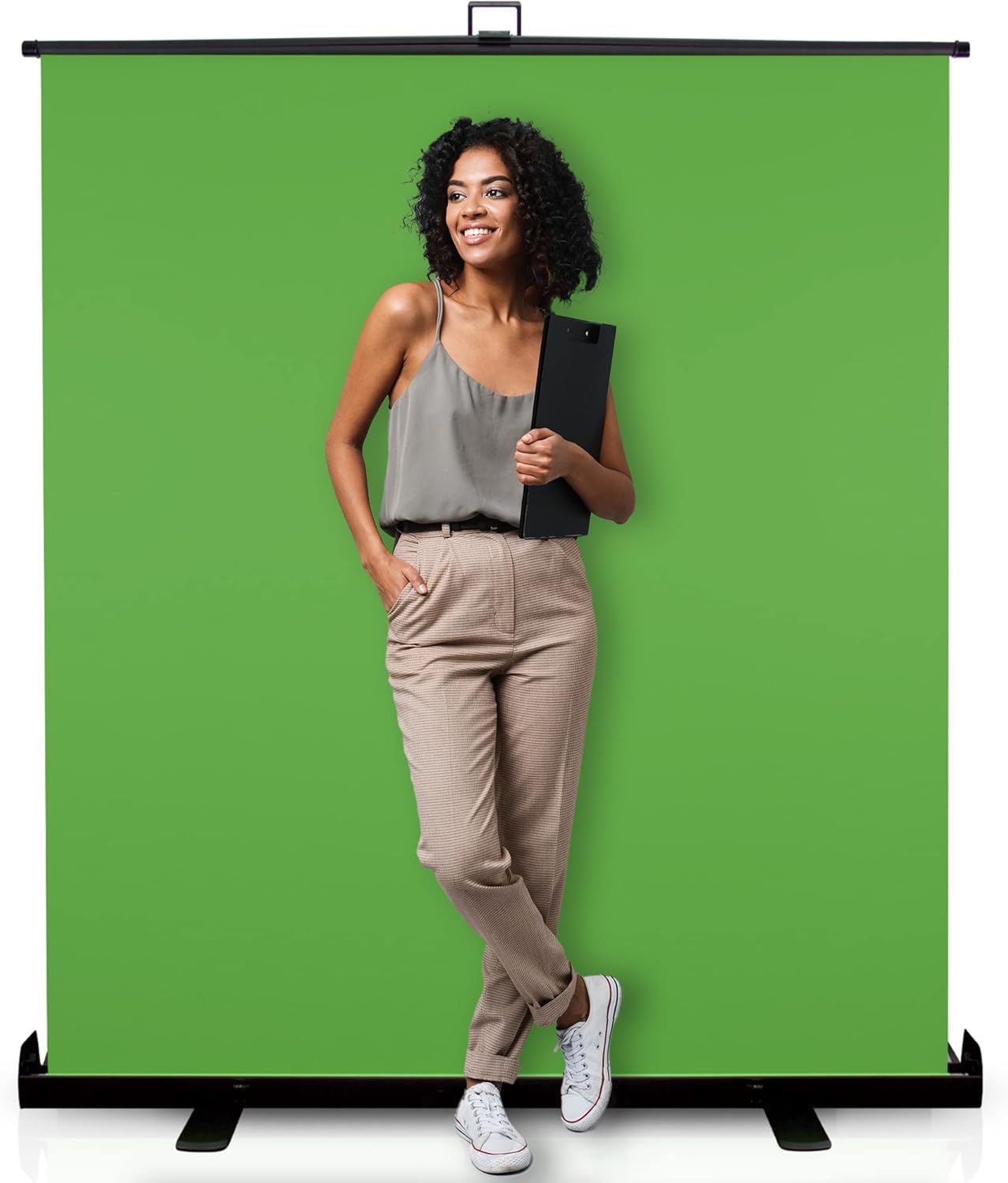 KHOMO GEAR 62-Inch Green Screen Backdrop – Collapsible, Portable Chroma Key Background for Streaming, Video Calls, Photography, YouTube, Zoom & Studio Setup – Wrinkle-Resistant & Easy Setup