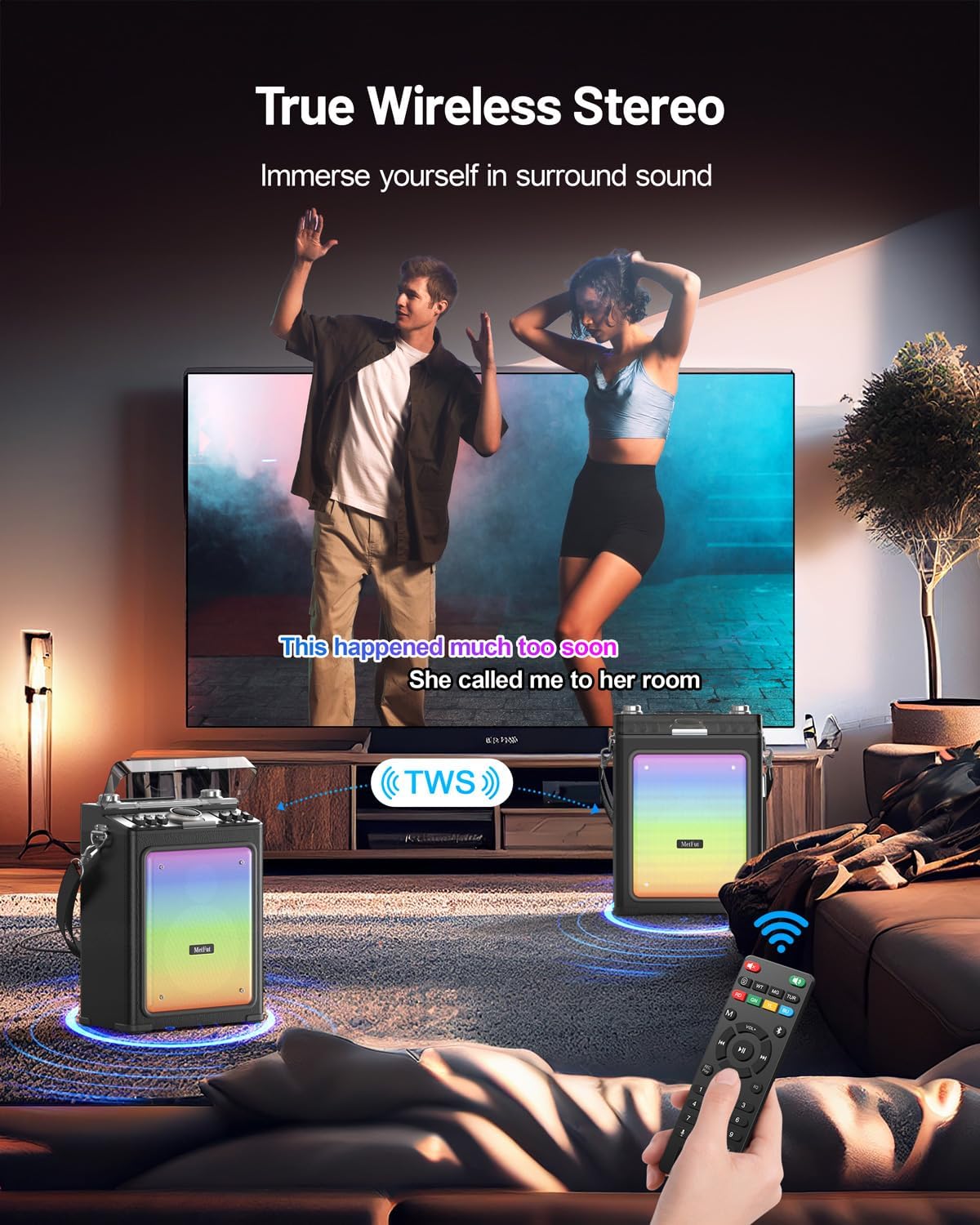 Karaoke Machine for Adults with 2 Wireless Microphones & Guitar Input, Professional Bluetooth 5.3 Speaker, Portable Wooden Karaoke PA System with Bass/Treble Adjustable for Backyard, Home Party