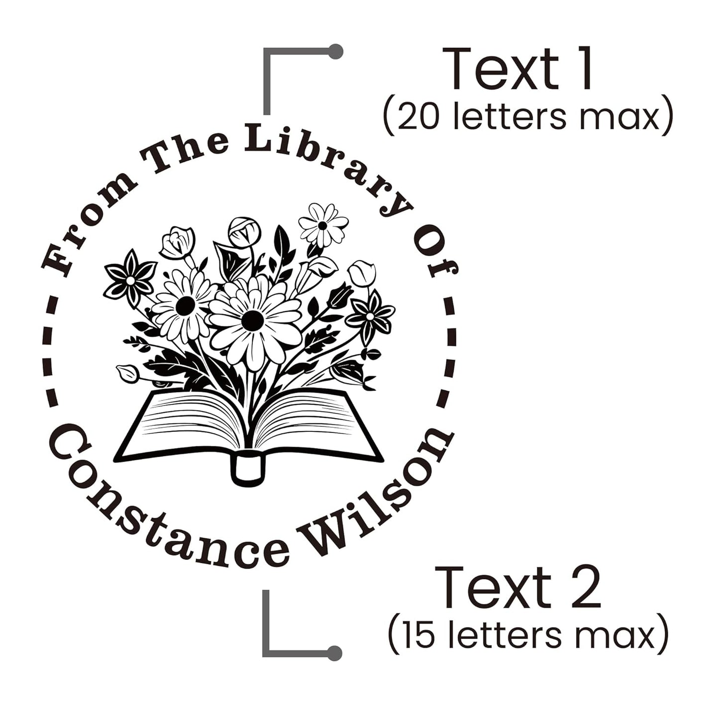 Book Embosser Custom Embosser Stamp with Your Name or Design Personalized Library Embosser Stamp Customized Books Business Cards Paper Documents Notebooks etc. (05)