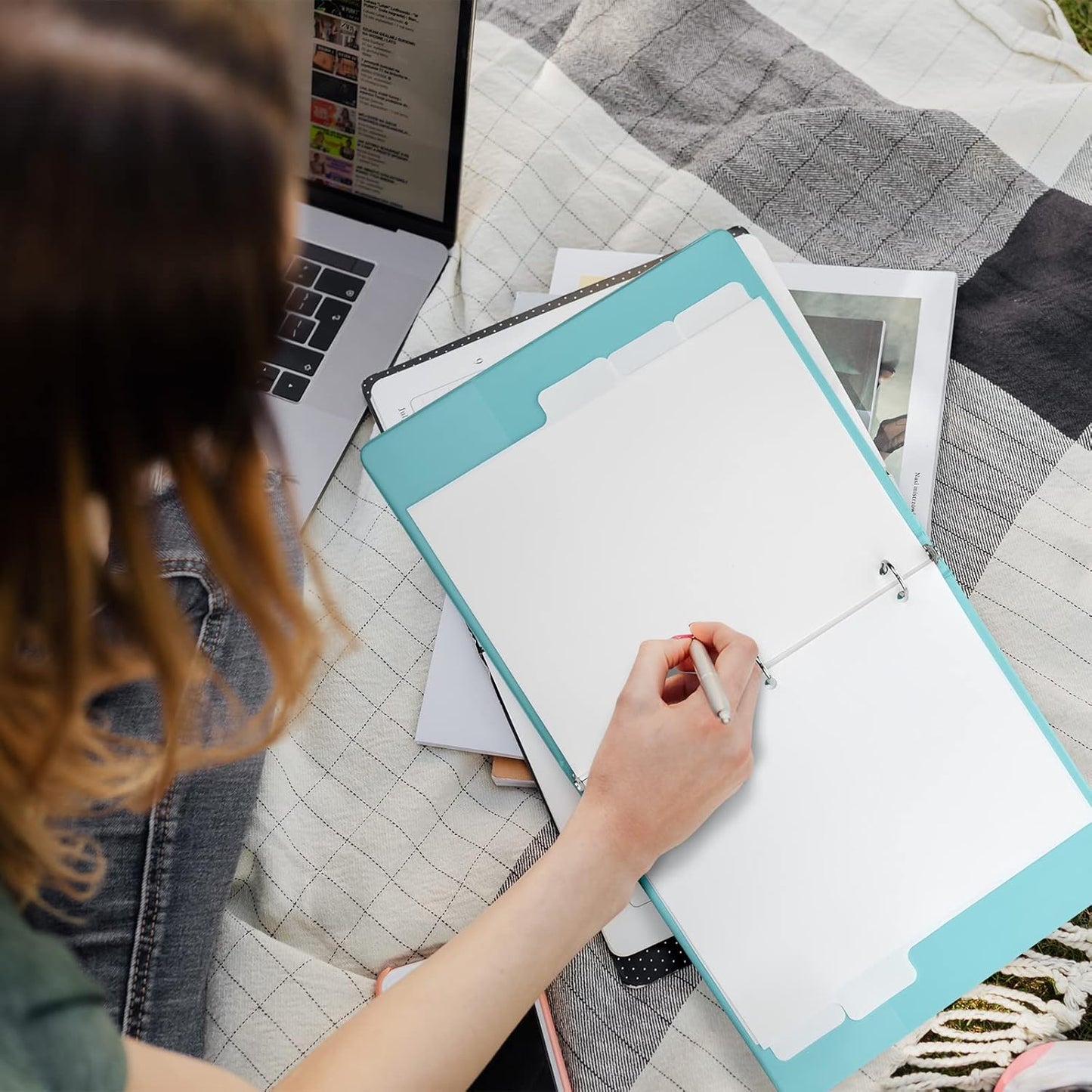 3 Ring Binder Dividers with 5 Tabs, Write & Erase Plastic Binder Dividers Durable 3 Hole Punch Dividers Letter-Size 1/5 Cut Big Tabs Dividers, 5 Set, 25 Dividers Total