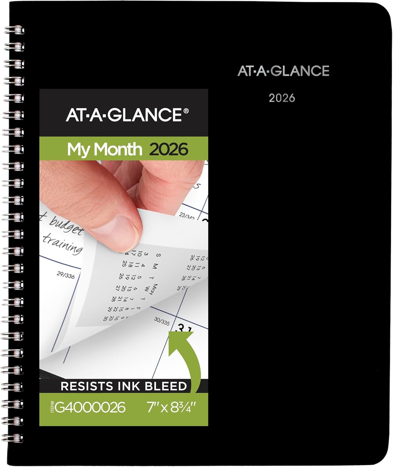 AT-A-GLANCE 2026 Planner, Monthly, 7" x 8-3/4", Medium, DayMinder, Black (G4000026)