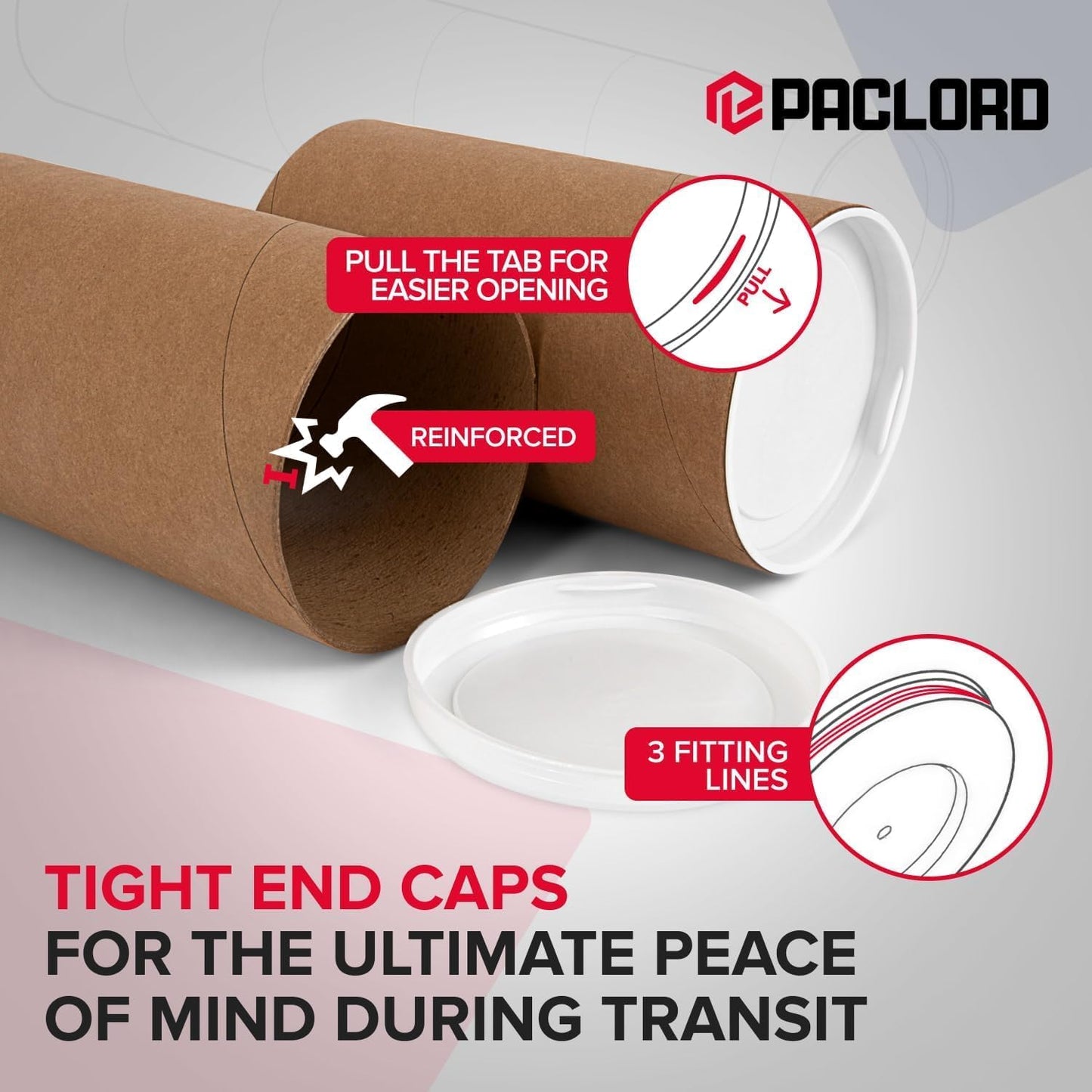 4" x 6" Heavy-Duty Reinforced Cardboard Mailing Tube, Pack of 6 Tubes with 12 Caps – Secure USPS Approved – Great for Shipping and Storing of Prints, Artwork, Posters or Documents