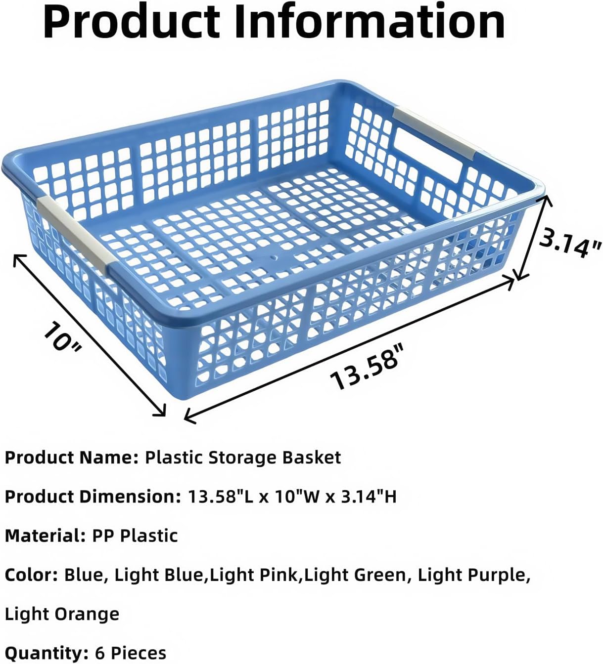 6 Pack Plastic Turn in Paper Trays for Classroom, Colorful Storage Bin Basket Organizers for School Supplies, Classroom Organization and Storage Tray Holds 4A Paper (Mixed Color)