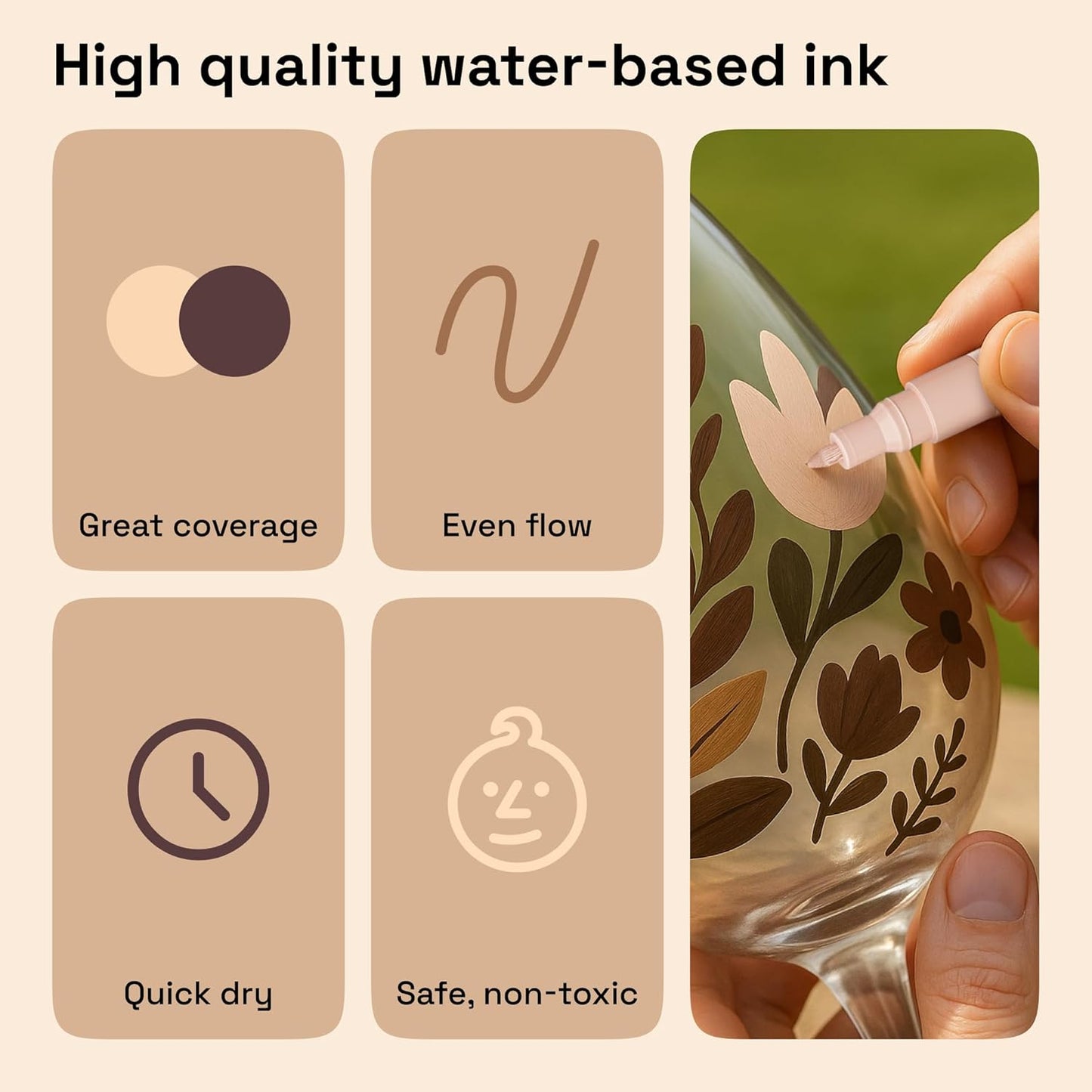 ARTISTRO 12 Skin Tones Paint Markers for Glass, Rock Painting, Ceramic, Wood, Fabric, Scrapbooking, DIY Craft Making, Coloring - Acrylic Paint Pens in Soft Colors Extra-Fine Tip 0.7mm