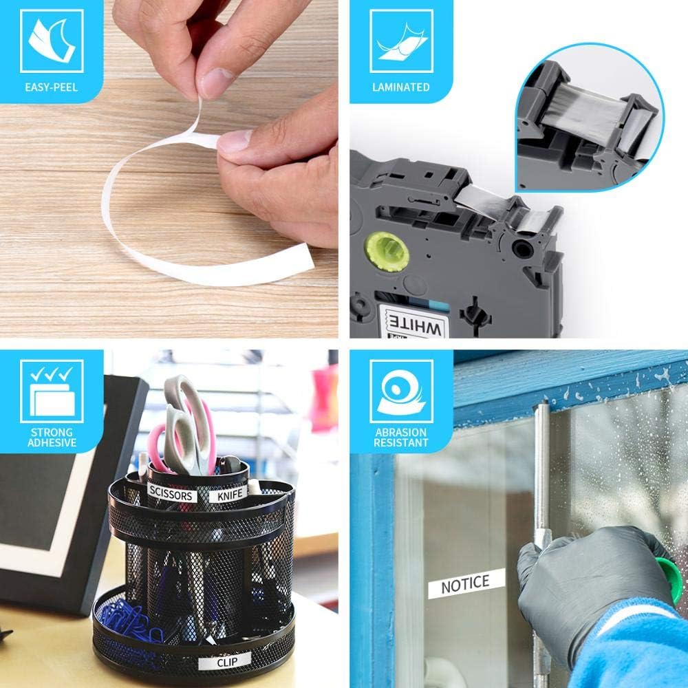 1PK Black on Green Fluorescent Laminated Label Tape Compatible for Brother P-Touch TZe-D41 TZ D41 Tze D41(18mm x 8m)