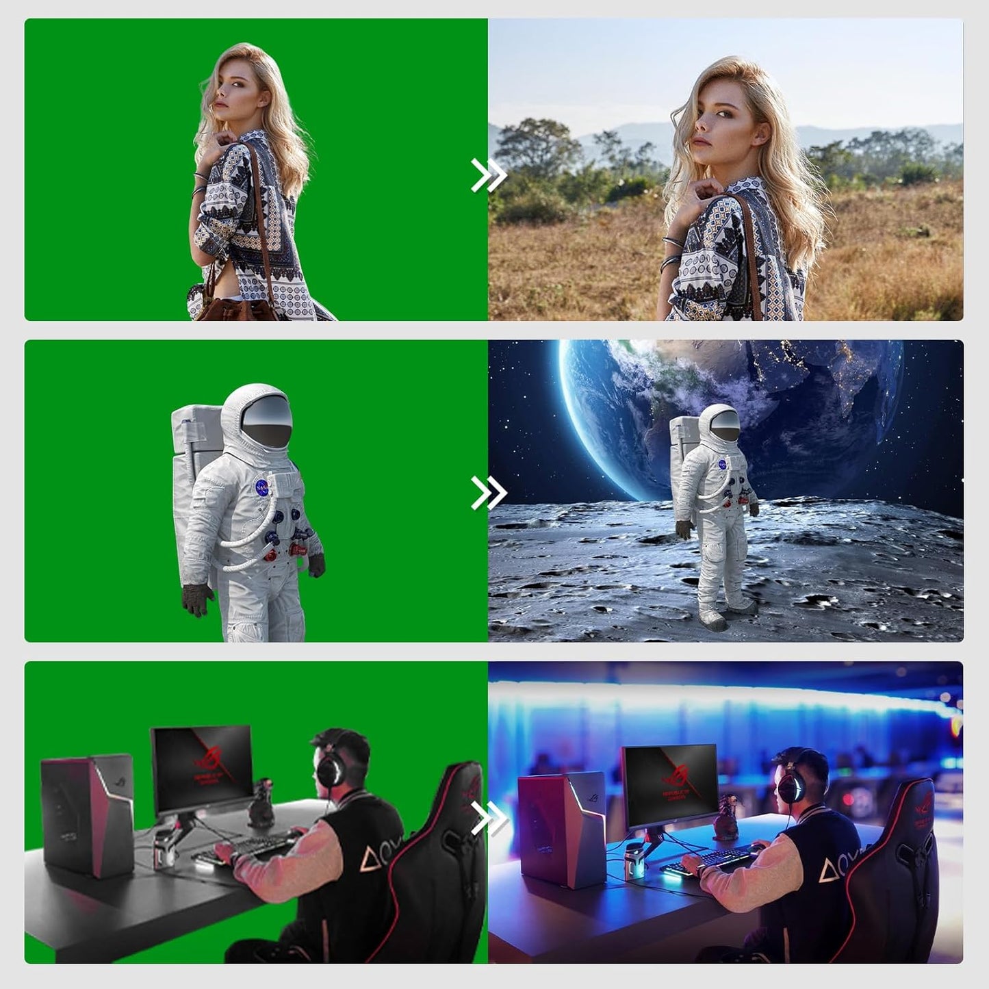 BEIYANG 5 Ft x6.5 Ft Photography Backdrop Green Screen, Green Background Non-Reflective Fabric, Wrinkle Resistance Greenscreen Photo Background for Chromakey Photo Studio Video Shooting