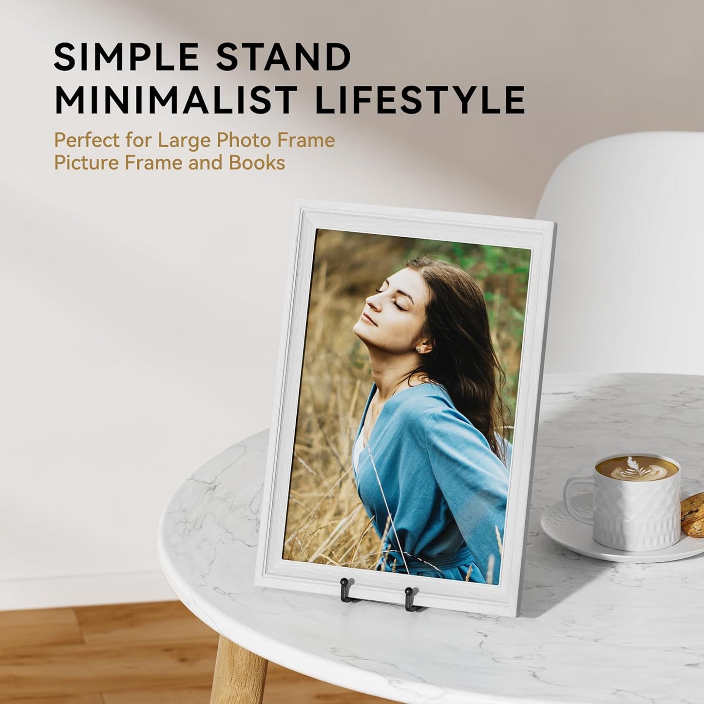 10 Inch Large Plate Stands for Display - Metal Plate Holder Display Stand + Small Easels Picture Stand for Book, Platter, Plaque, Photo Frame, Tabletop Art (2 Pack)