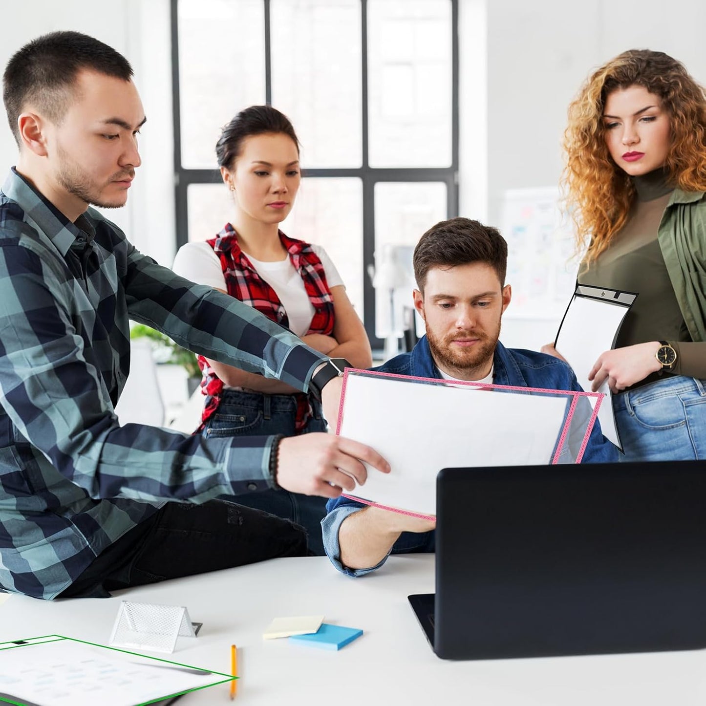 130 Packs Dry-Erase Pockets Bulk Oversized Reusable Dry Erase Pocket Sleeves with 7 Rings, 20 Assorted Colors 10x14 Ticket Holders, Clear Plastic Sheet Protectors, Teacher School Classroom Supplies