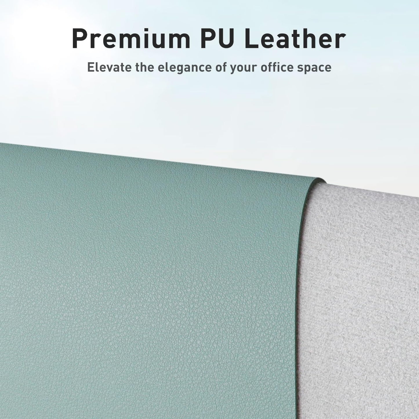 Aothia Leather Desk Pad Protector, Mouse Pad, Office Desk Mat, Non-Slip PU Leather Desk Blotter, Laptop Desk Pad, Waterproof Desk Writing Pad for Office and Home (23.6" x 13.7", Light Blue)