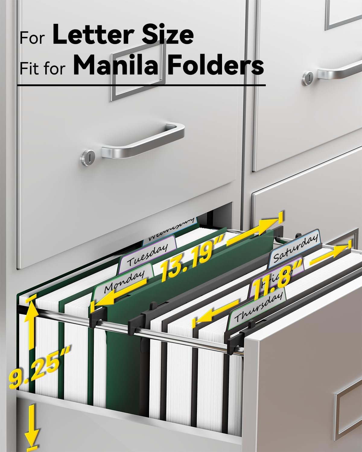 Ansook Plastic High Capacity Hanging File Folders,Heavy Duty 4”Expansion Accordian Pocket,Staggered Tabs with Movable Dividers,Reinforced Extra Wide, Letter Size,Folders for Filing Cabinet,6 Pack