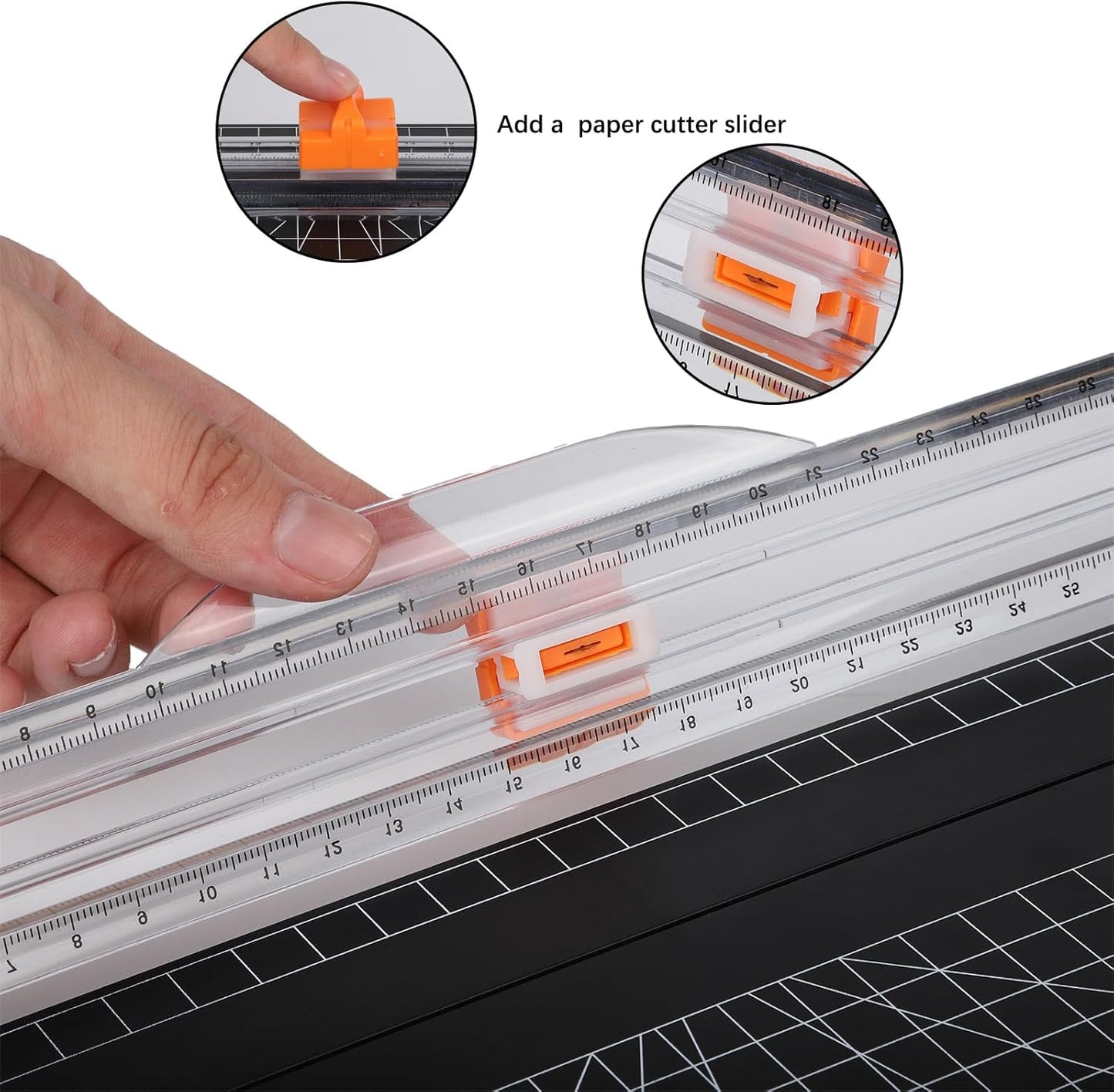 A4 Paper Cutter -12 Inch Paper Trimmer with 2pcs Replacement Blades with Safeguard Side Rulerfor Cut Gift Card,Coupon,Label, Cardstock,Photo