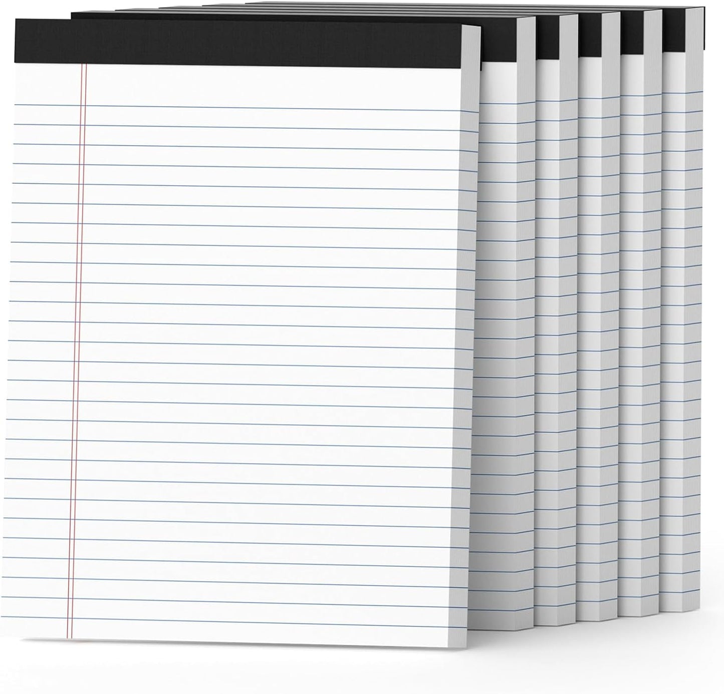 AILZFEI 300 Sheets White Legal Pads 8.5 x 11 Wide Ruled 6 Pack Notebook Paper Note Pad 50 Sheets per Notepad Perforated Writing Pad Study Back 8x11 Pads of Paper