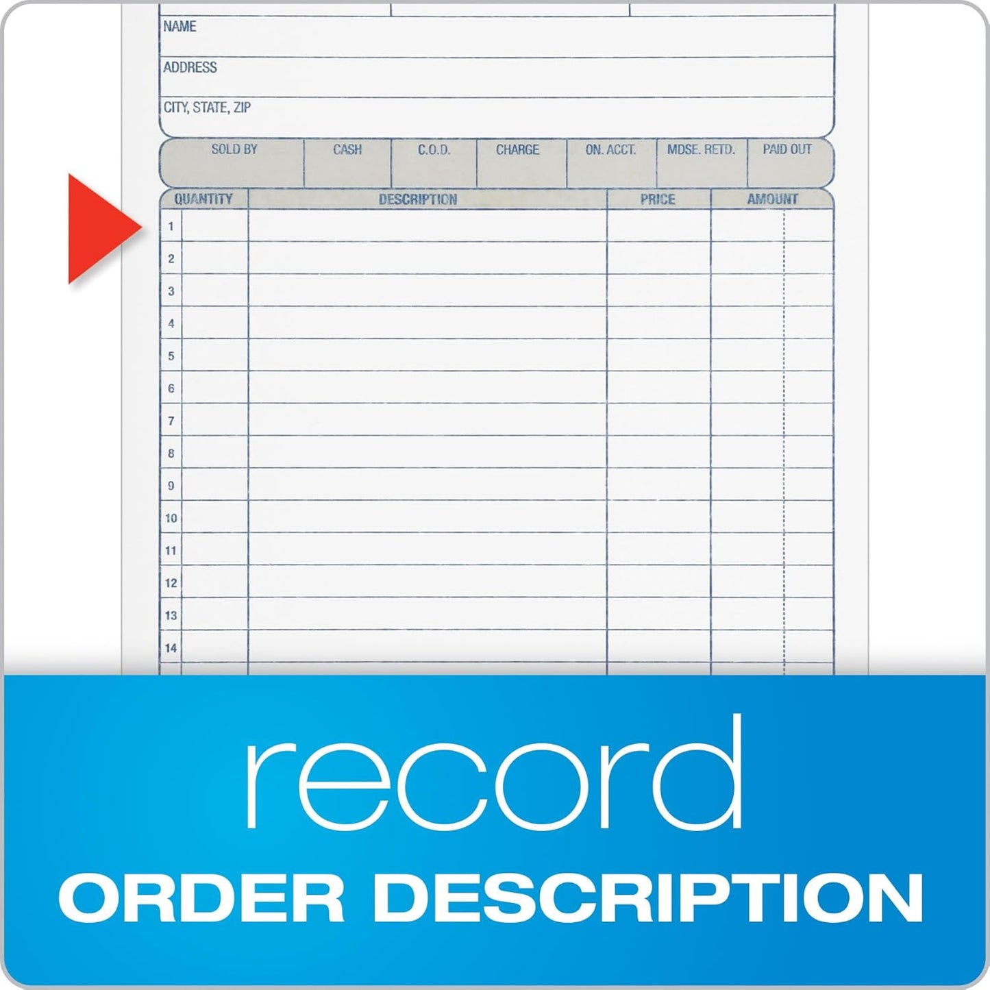 Adams Sales Order Book, 3-Part Carbonless, White/Canary/Pink, 5-9/16" x 8-7/16", 50 Sets (TC5805)