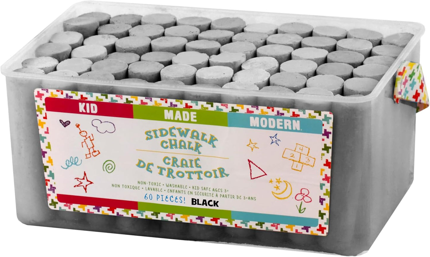 Kid Made Modern 60 Count Pack of Sidewalk Chalk – Black