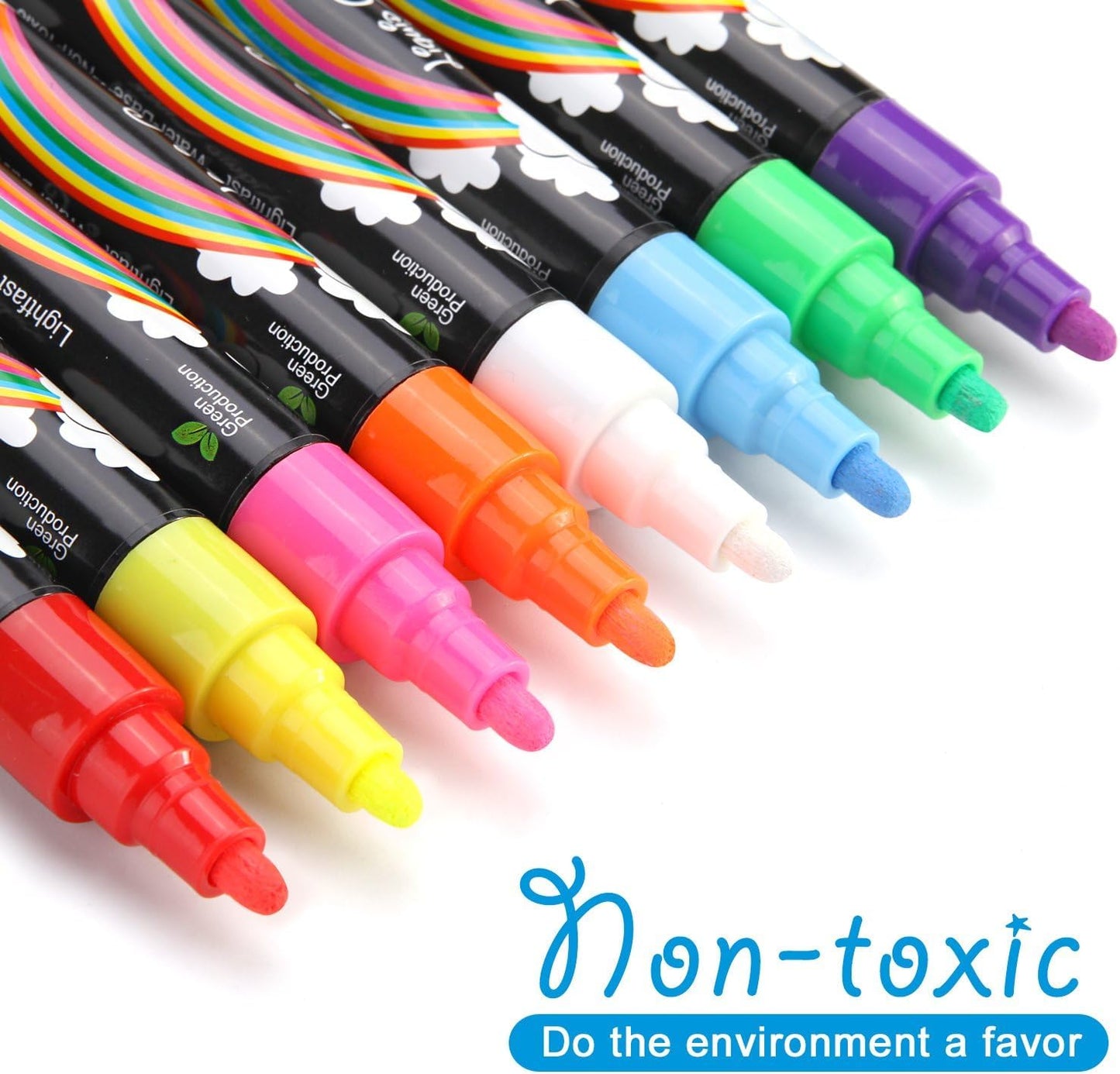 AGPTEK® Fluorescent Marker Pen 8 Colors/set for LED Writing Menu Board