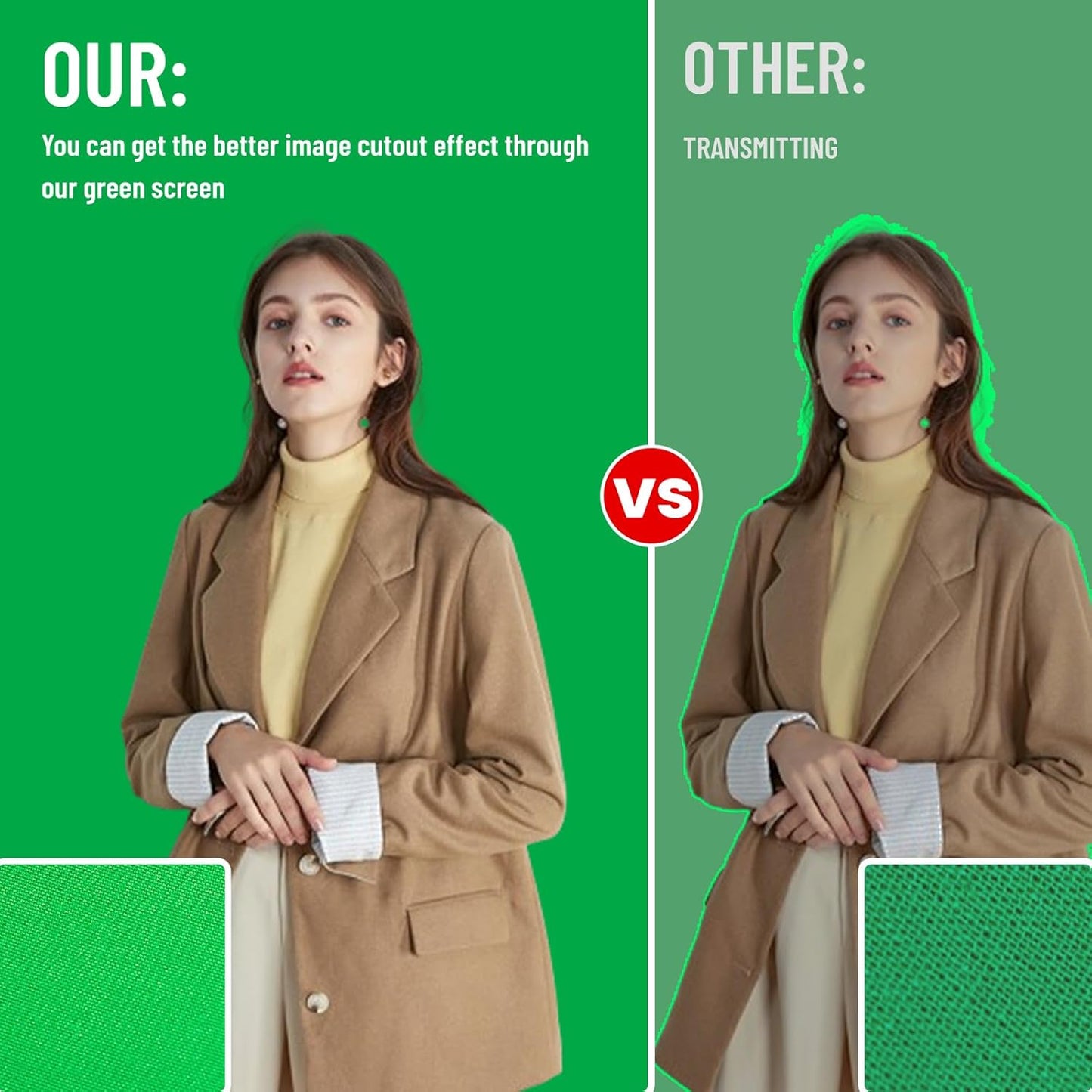 BEIYANG 10 X10 FT Green Backdrop Cloth for Photography, Large Green Screen Background for Photoshoot, Cloth Fabric Curtain Chromakey Video Photoshoot Studio YouTube Conference Streaming